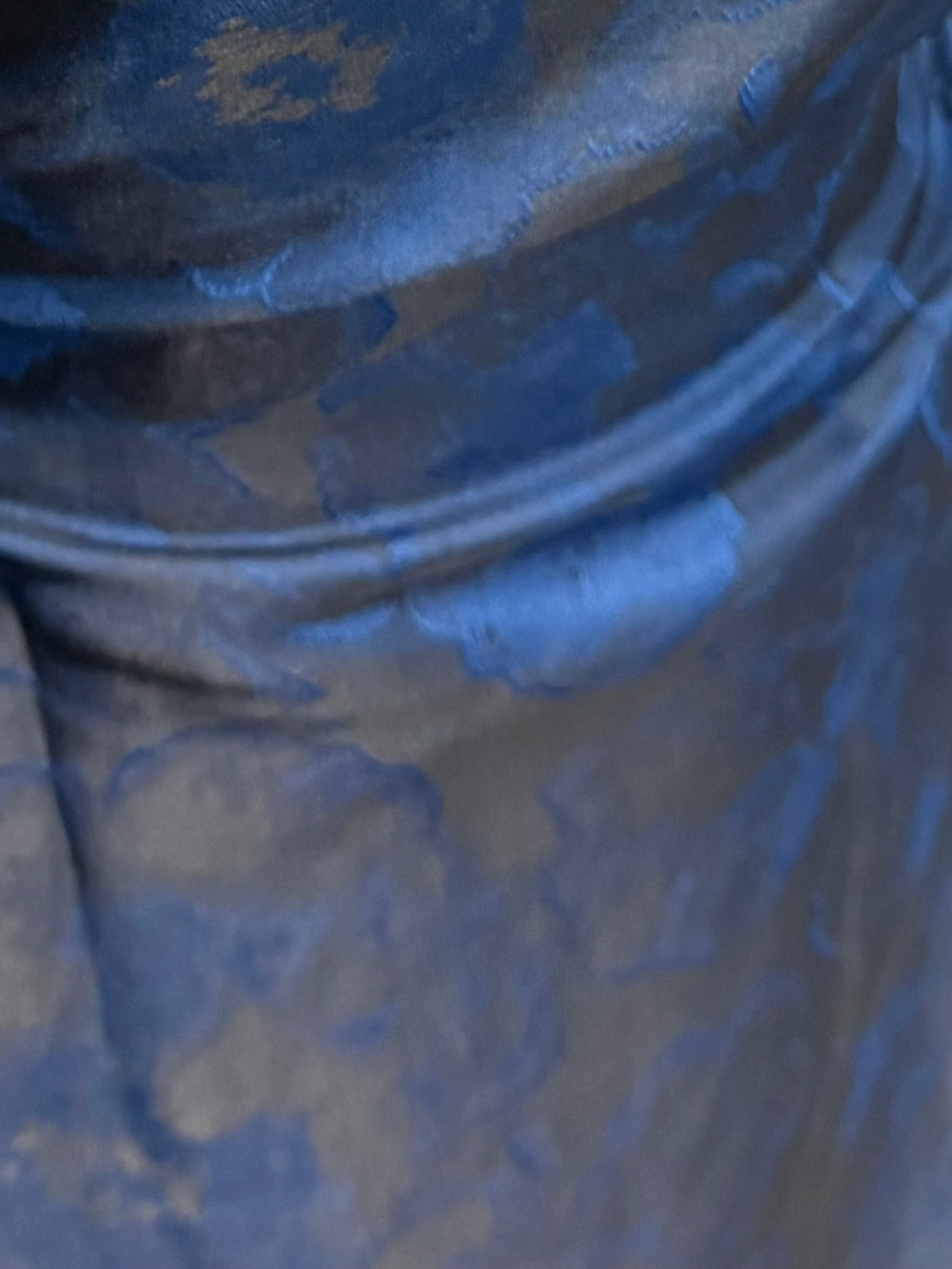 Voile Jacquard en Soie de Polyester Marine - P668
