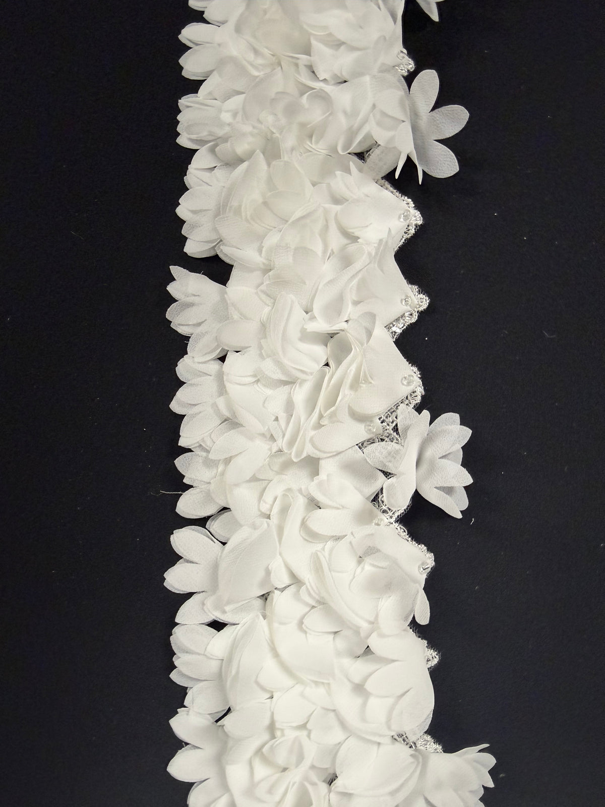 Bordure à paillettes 3D ivoire - T371