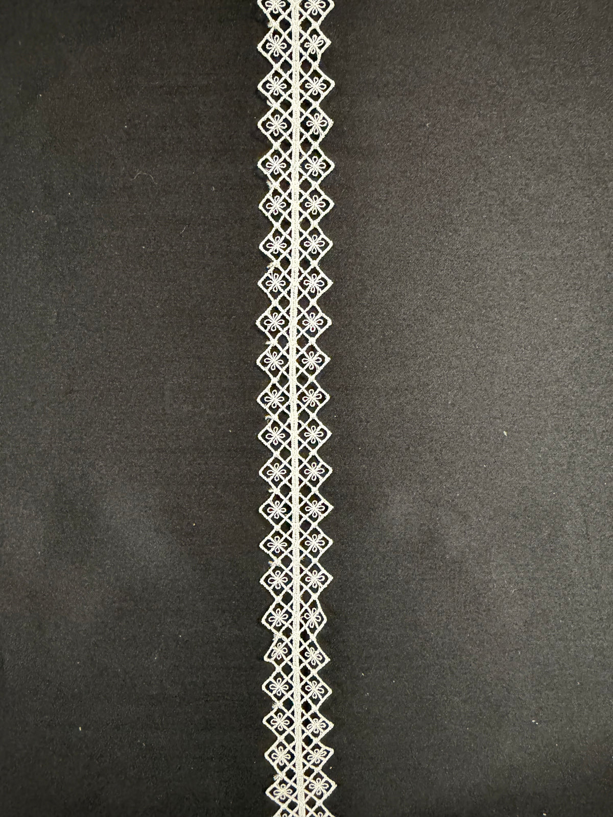 Bordure en dentelle brodée ivoire - T936