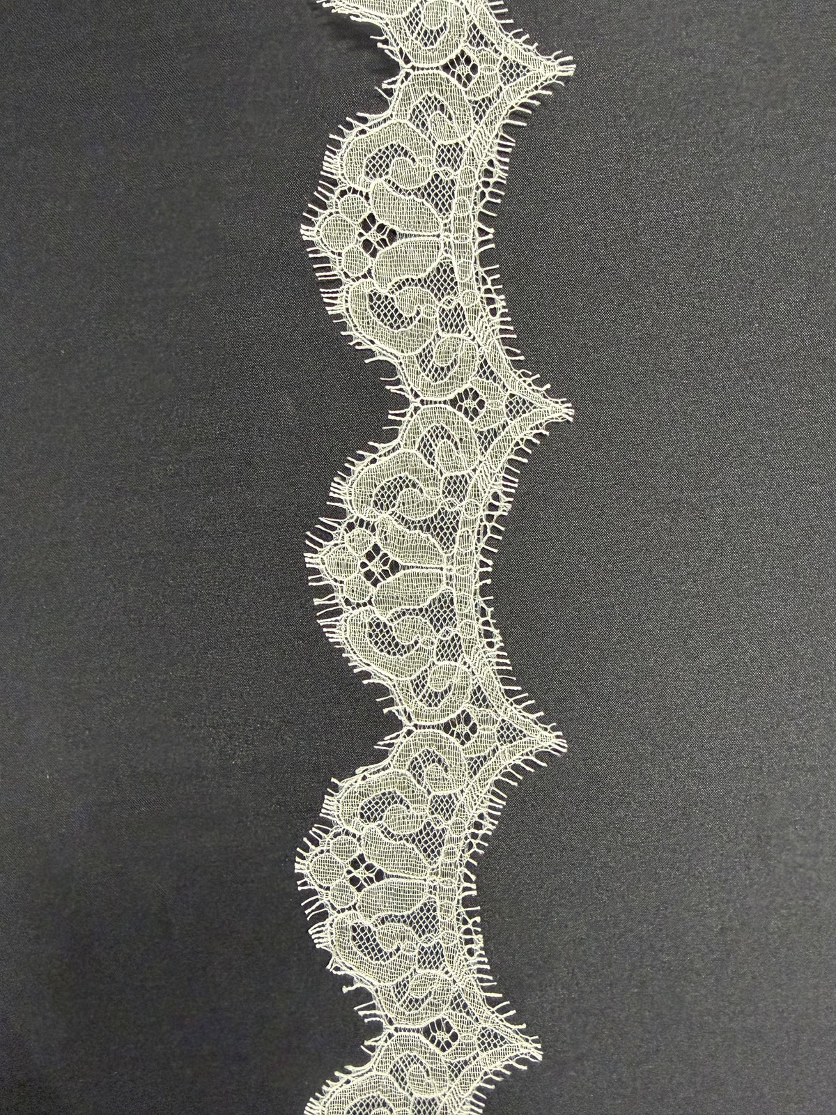Bordure en dentelle Chantilly ivoire - T360