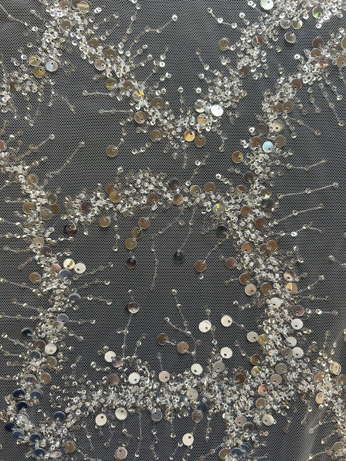 Dentelle pailletée ivoire - Ines