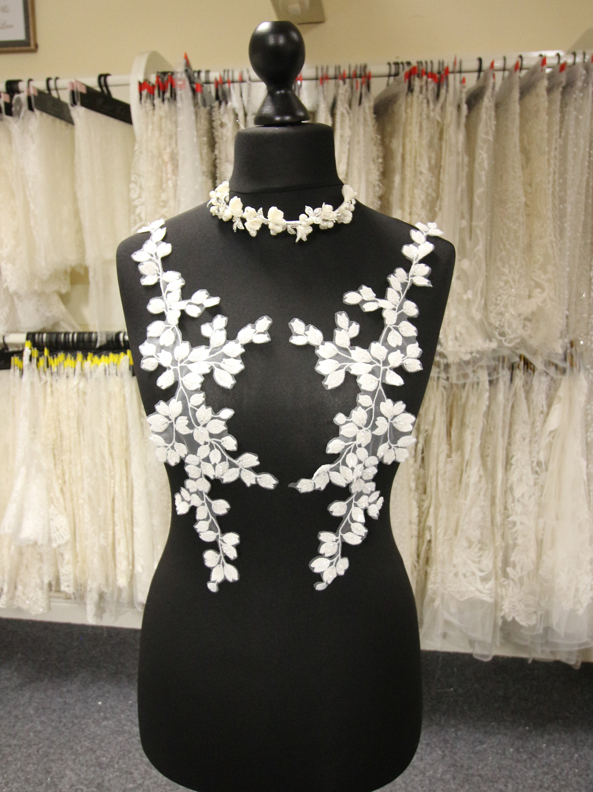 Appliques de dentelle perlée ivoire - Buttercup