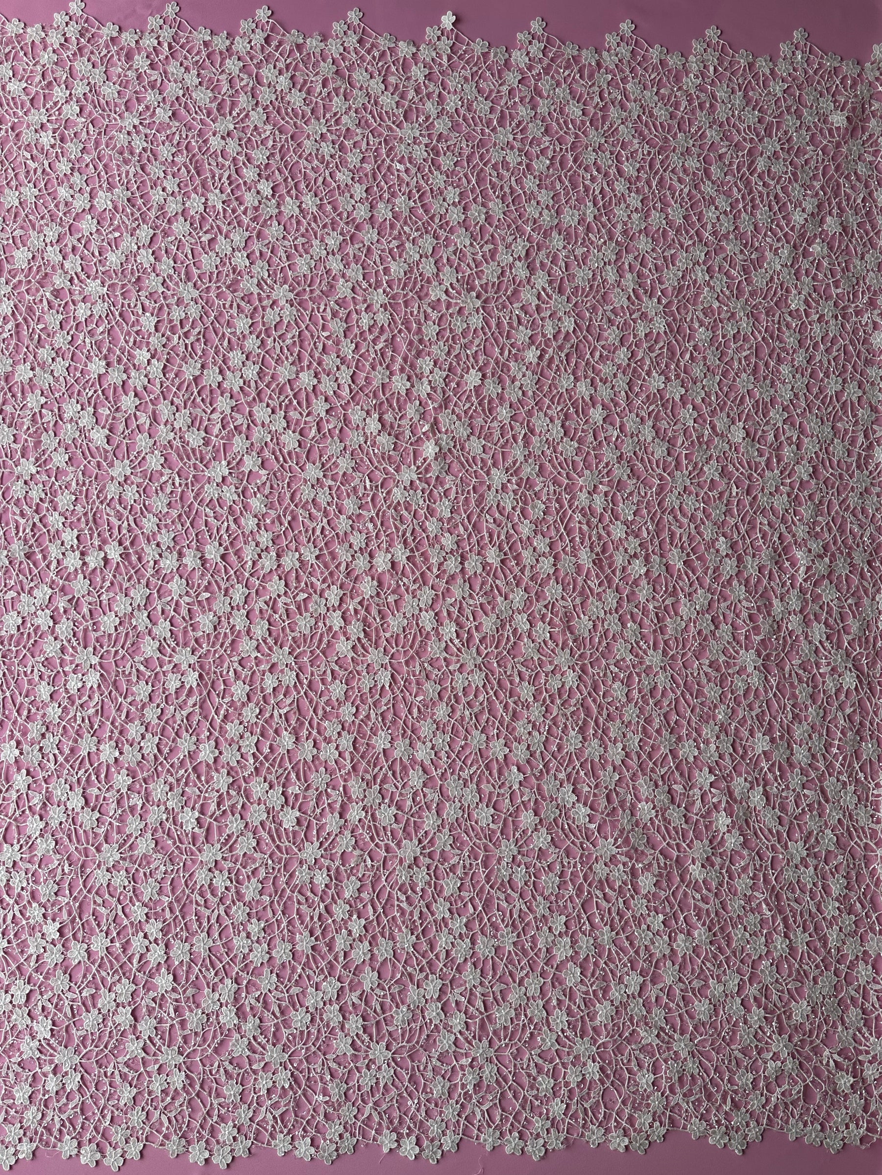 Dentelle guipure perlée ivoire - Minuet