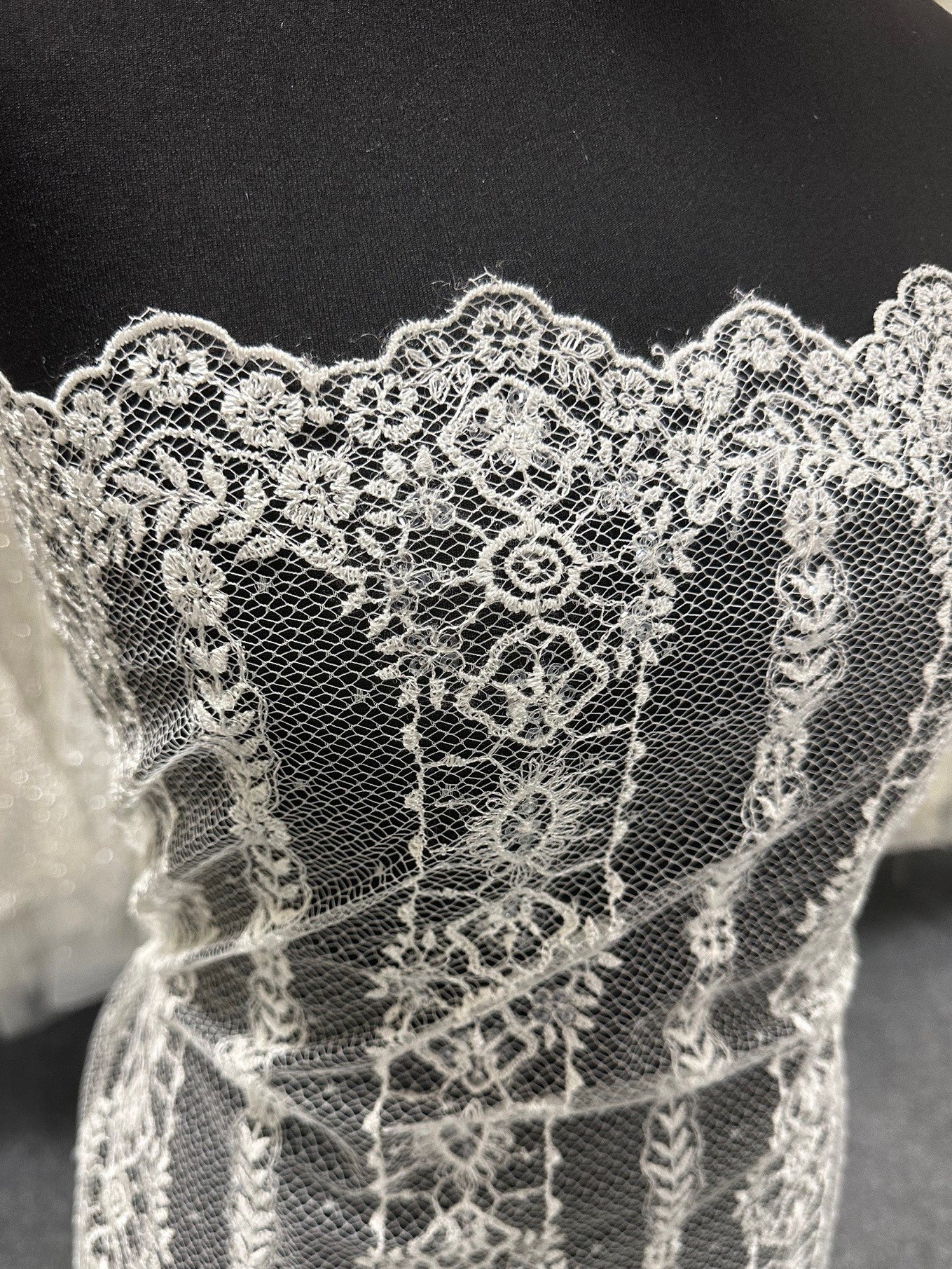 Dentelle Paillettes Ivoire - Amber
