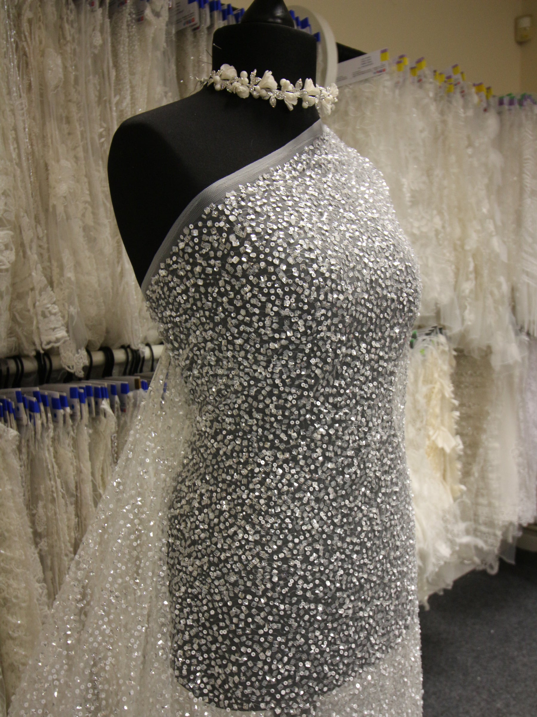 Tulle pailleté ivoire - Dusting