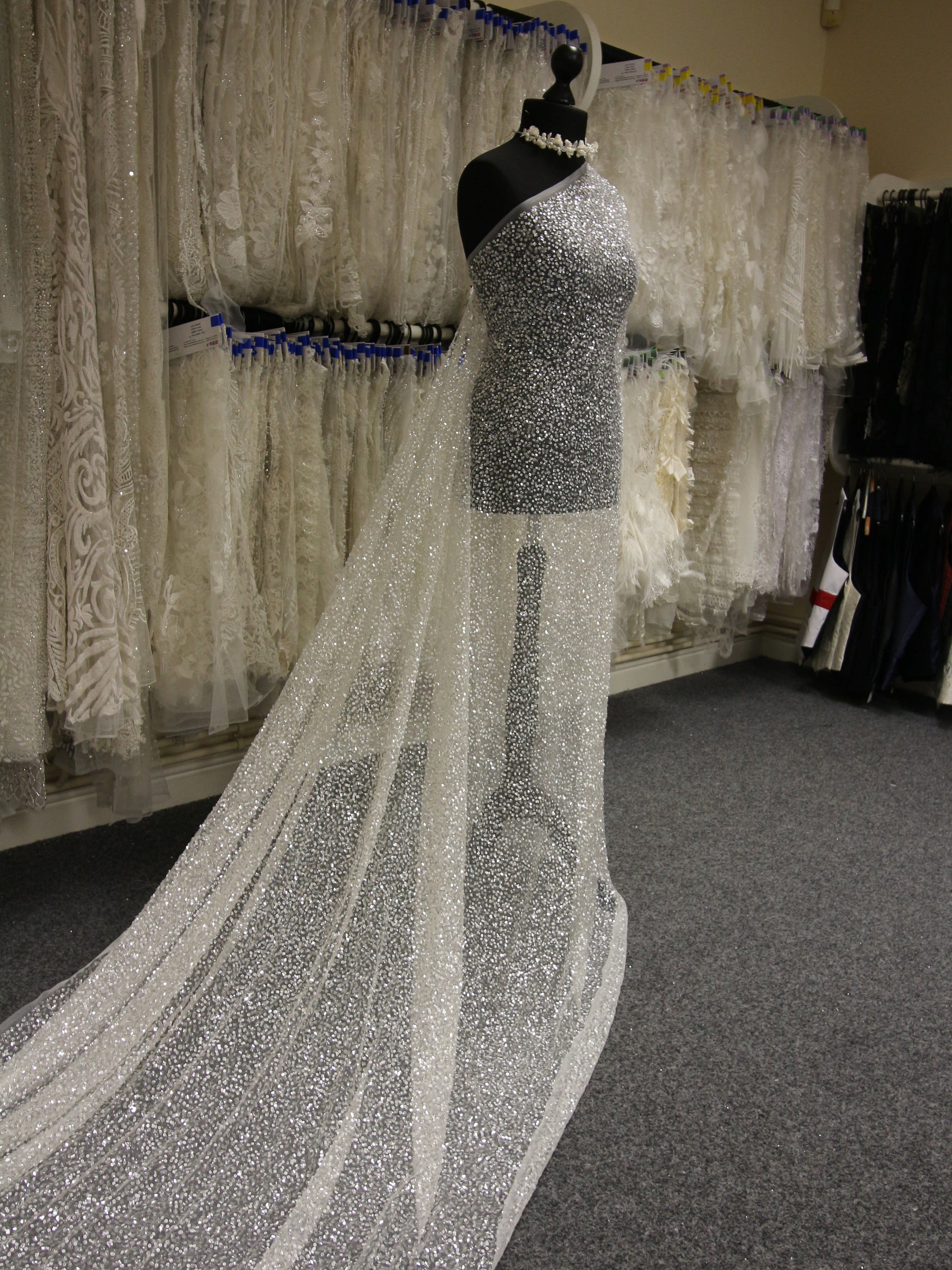 Tulle pailleté ivoire - Dusting
