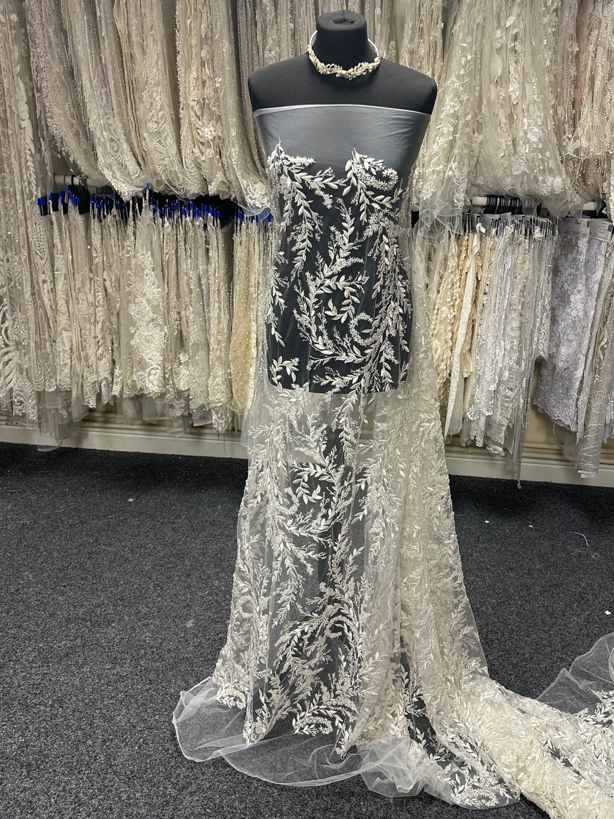 Dentelle de mariée perlée ivoire - Giralda