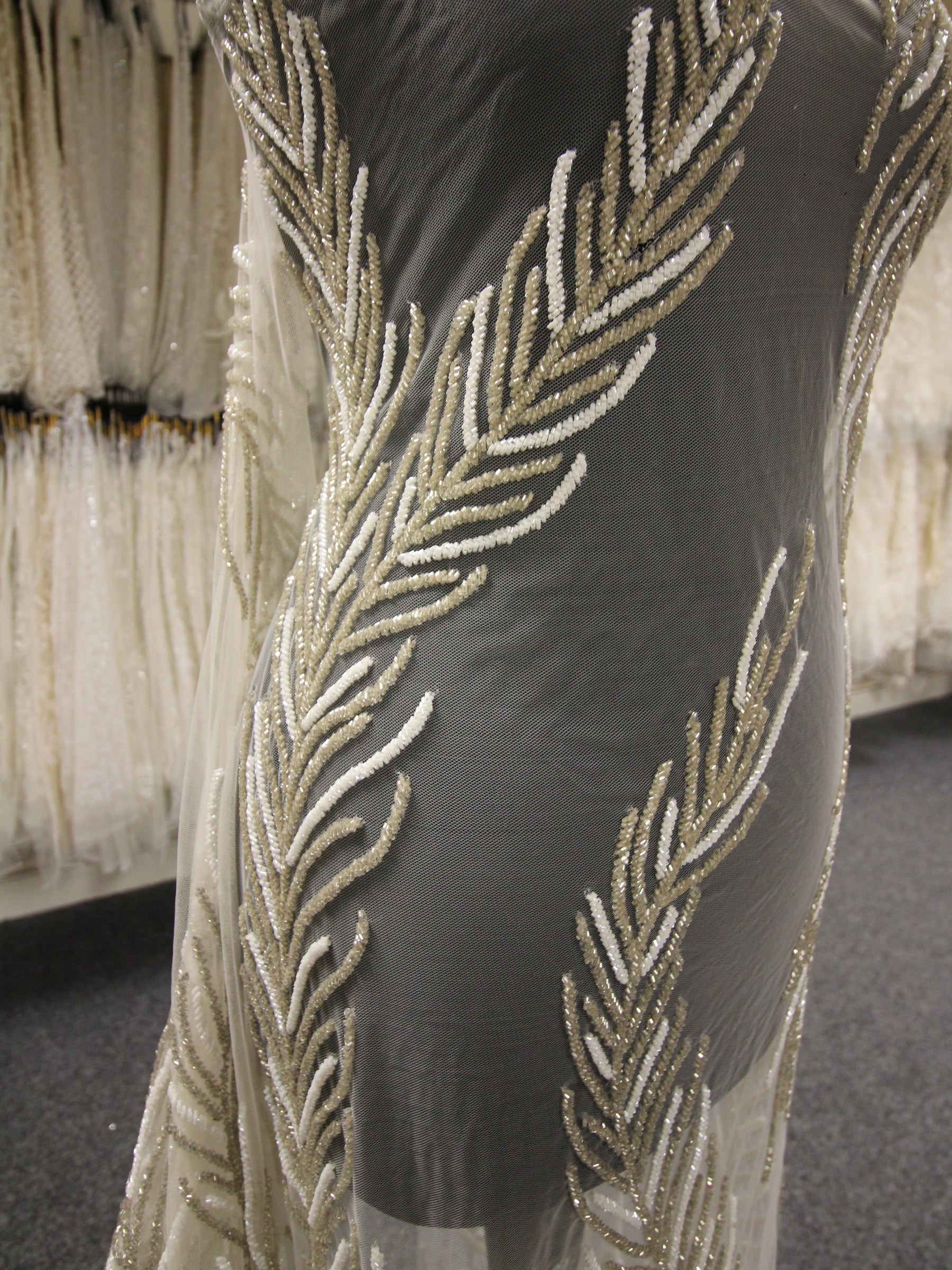 Dentelle Perlée Ivoire - Maureen