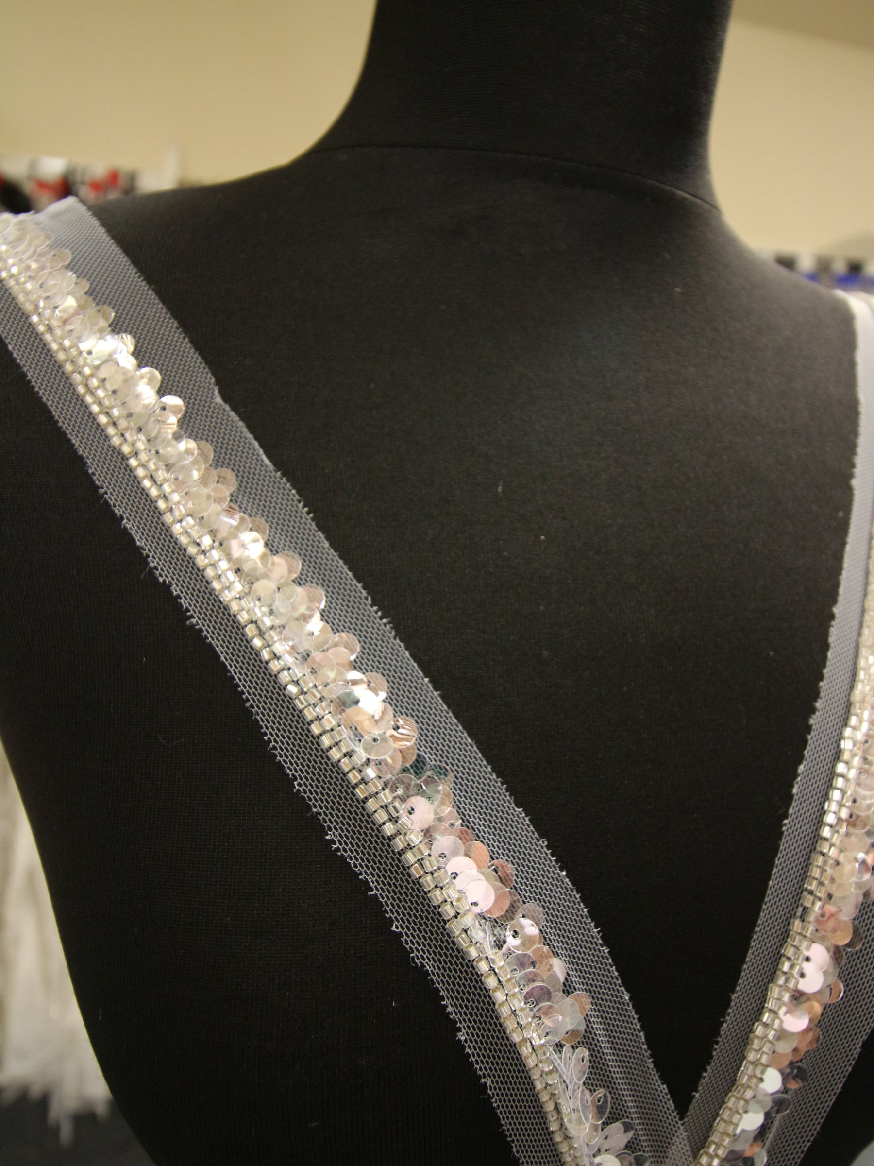 Bordure en dentelle à paillettes ivoire - Ravish