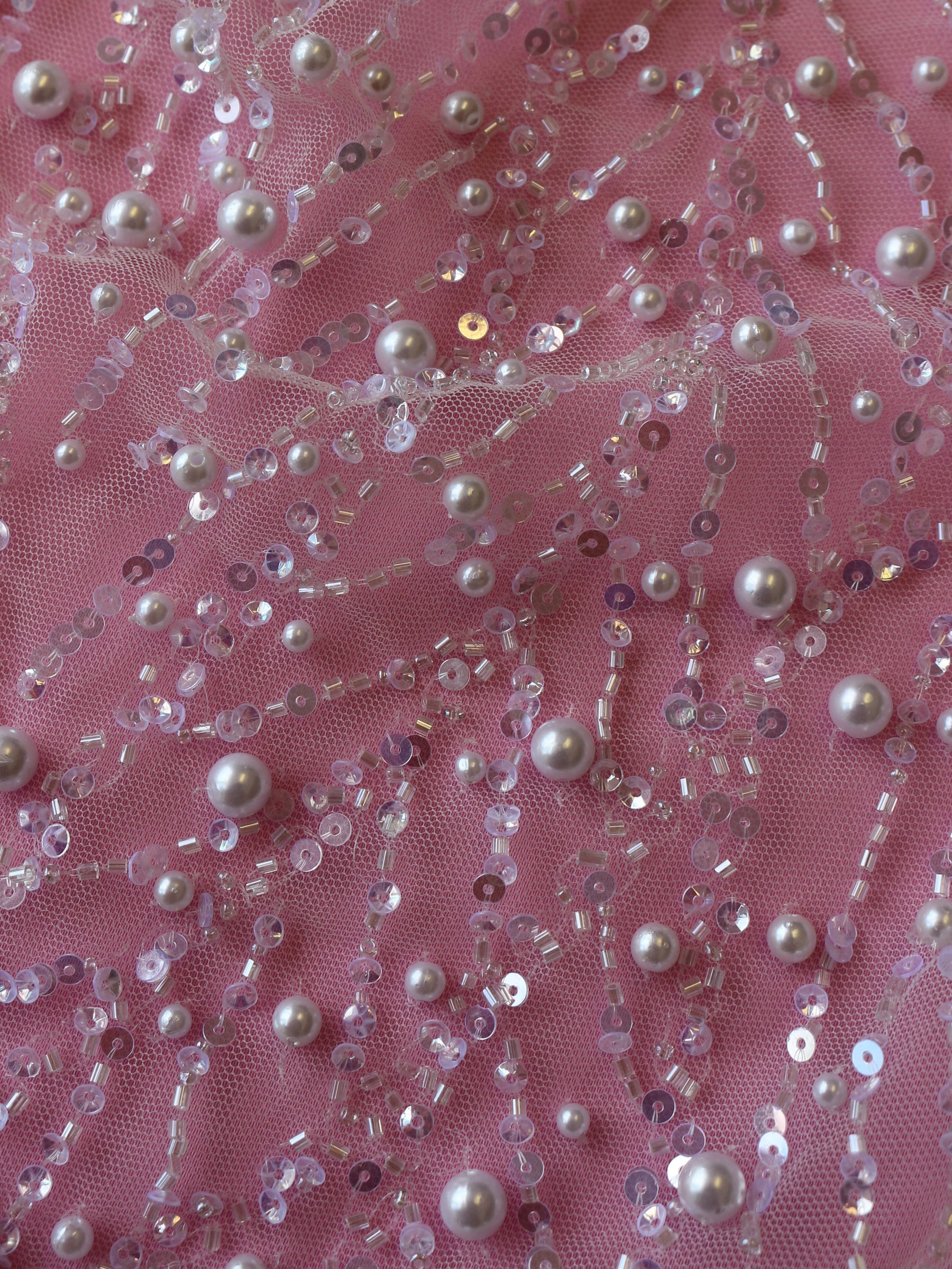 Tulle perlé ivoire - Kit