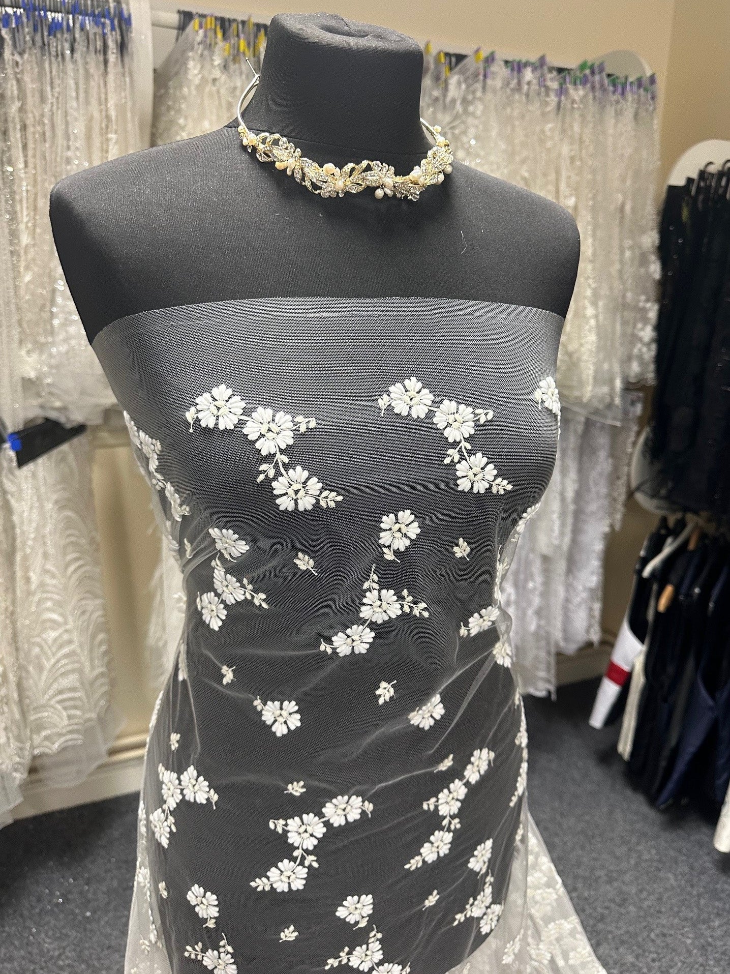Dentelle Broderie Florale Ivoire - Morag