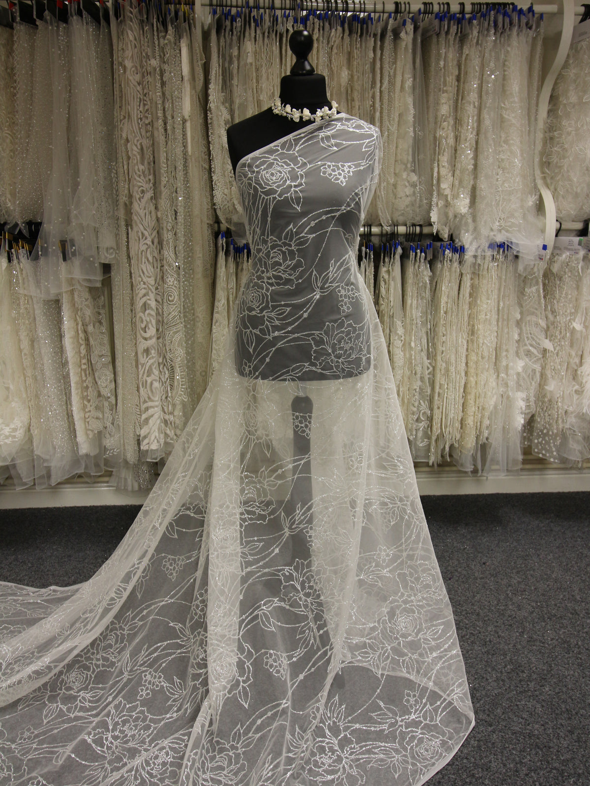 Dentelle pailletée ivoire - Marlene