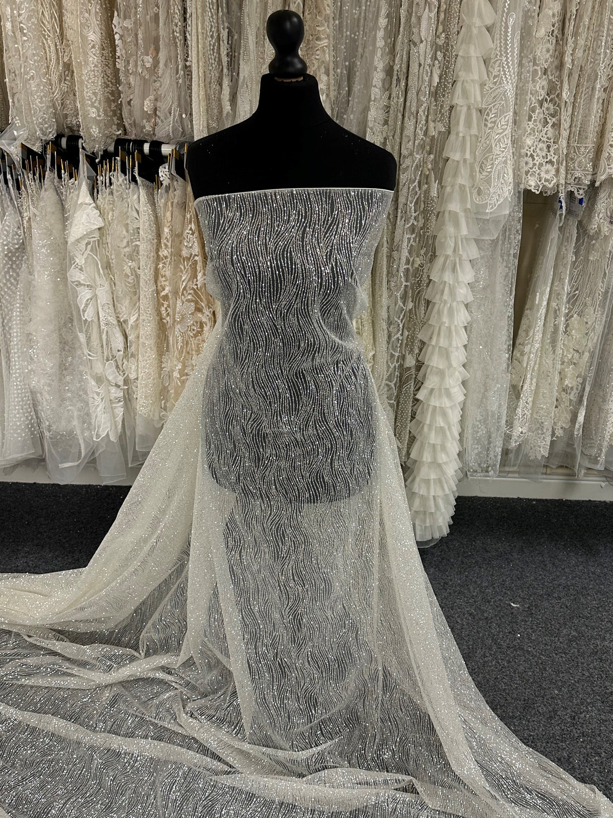 Tulle pailleté ivoire - Fascination