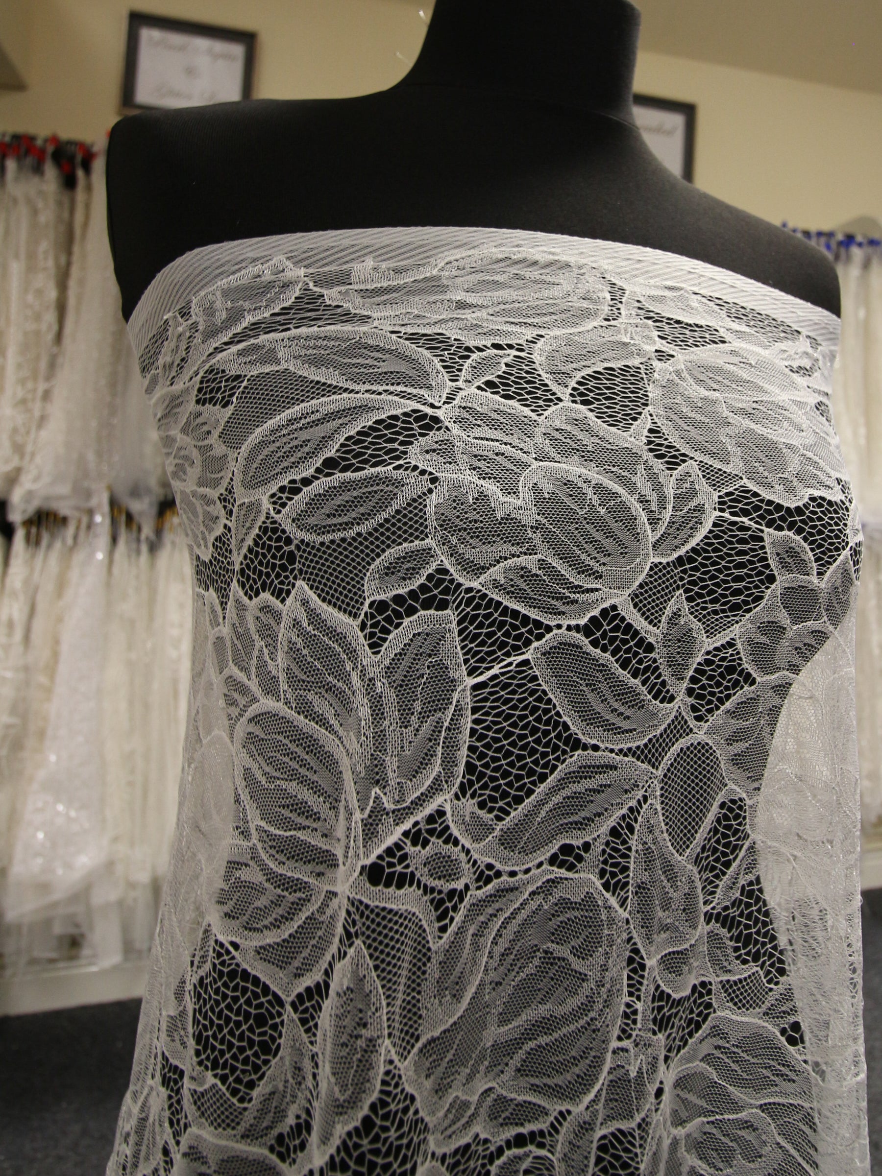 Dentelle Raschel ivoire - Carole