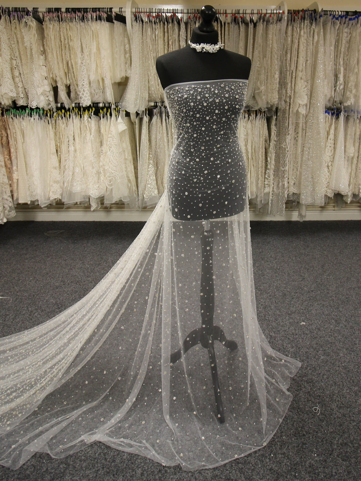 Dentelle perlée ivoire - Sarika