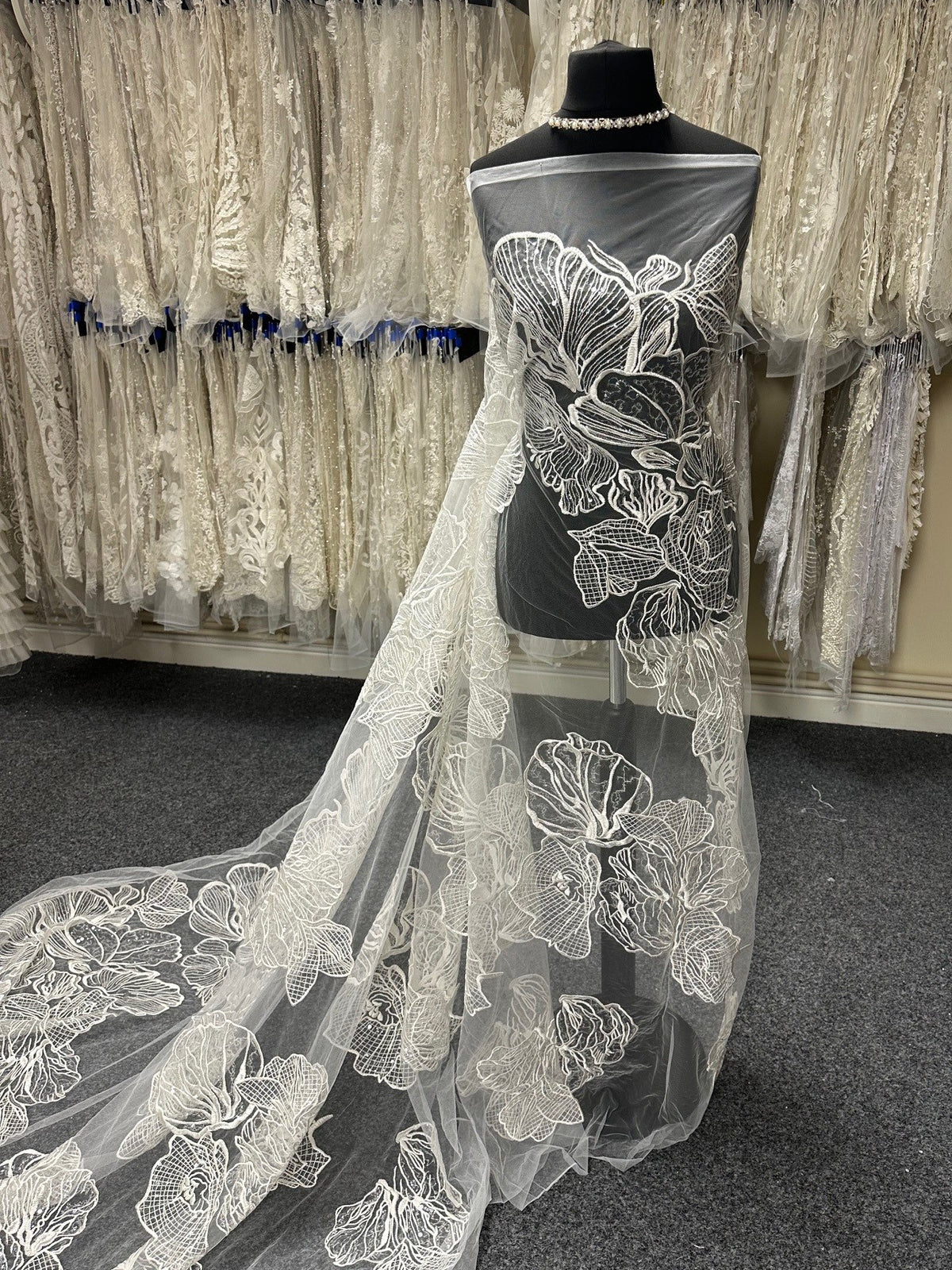 Dentelle à Paillettes Brodées Ivoire - Hiranna