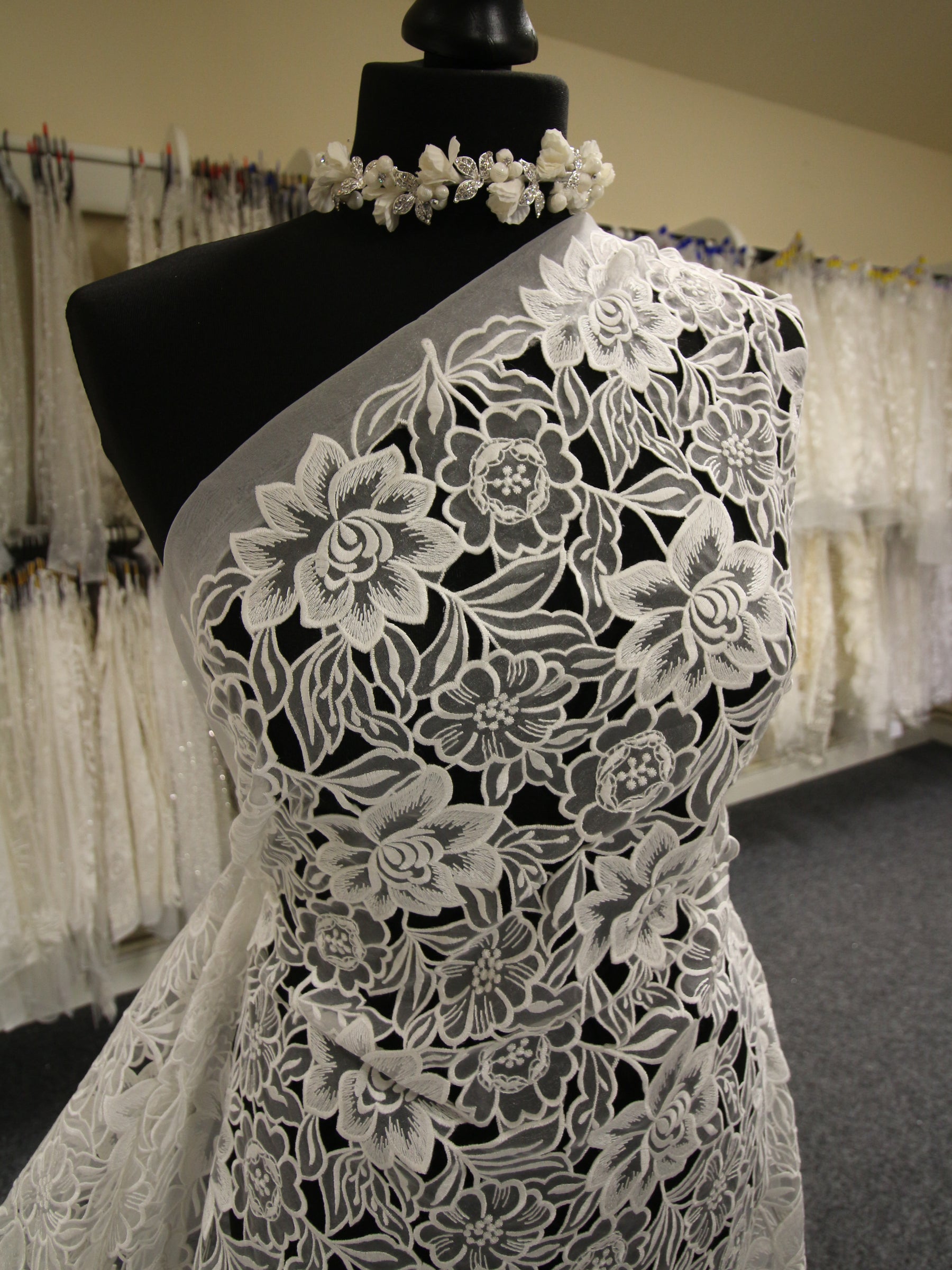 Dentelle florale ivoire - Hermosa