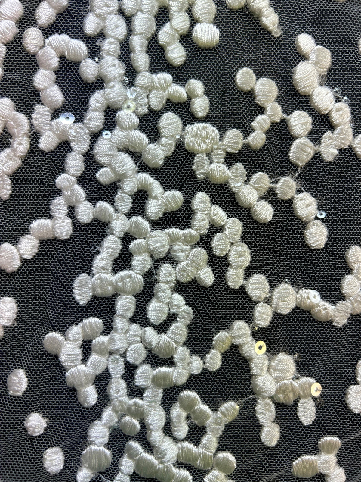 Dentelle brodée à paillettes ivoire - Jada