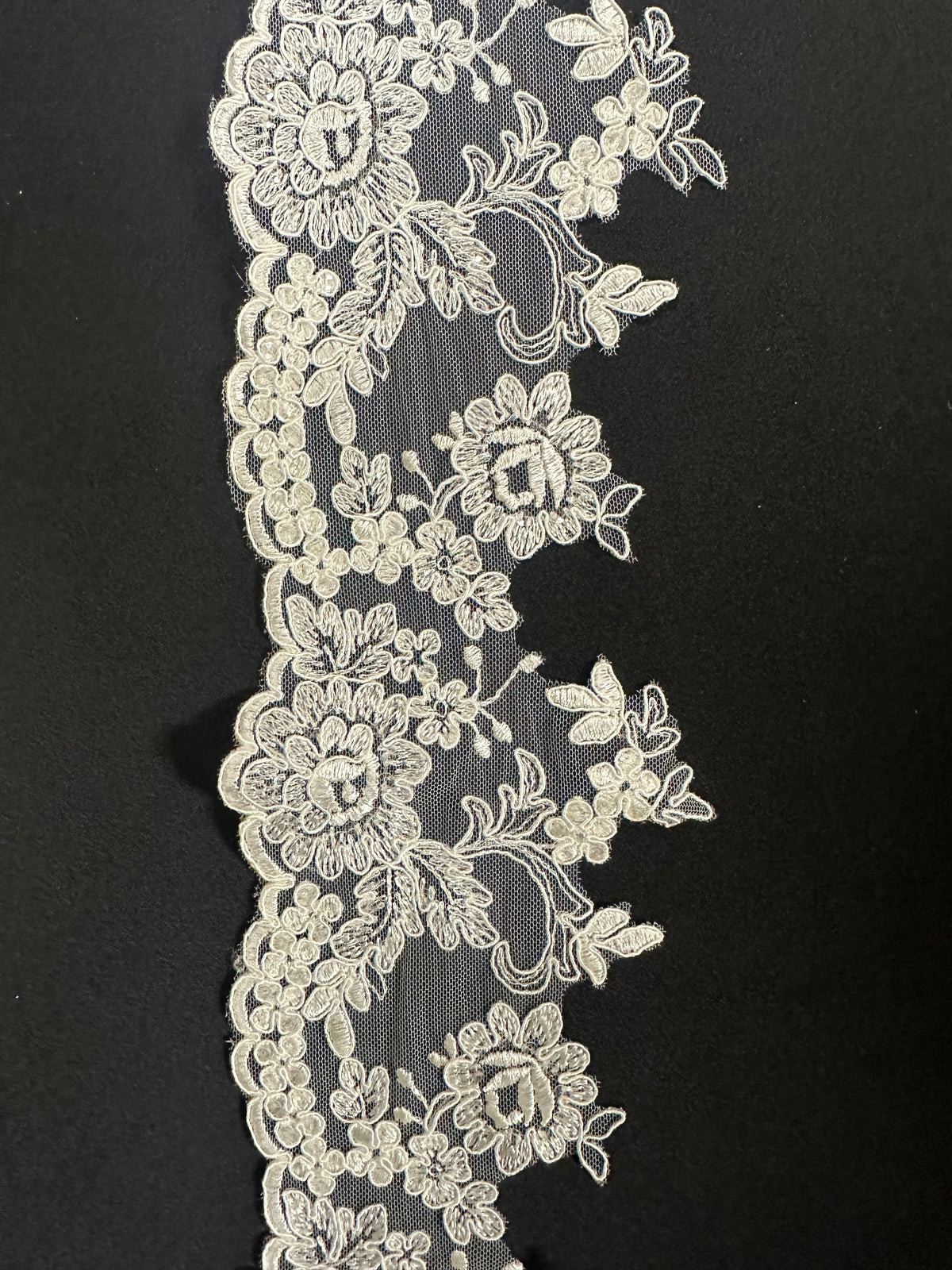 Bordure en dentelle ivoire cordée - Janet