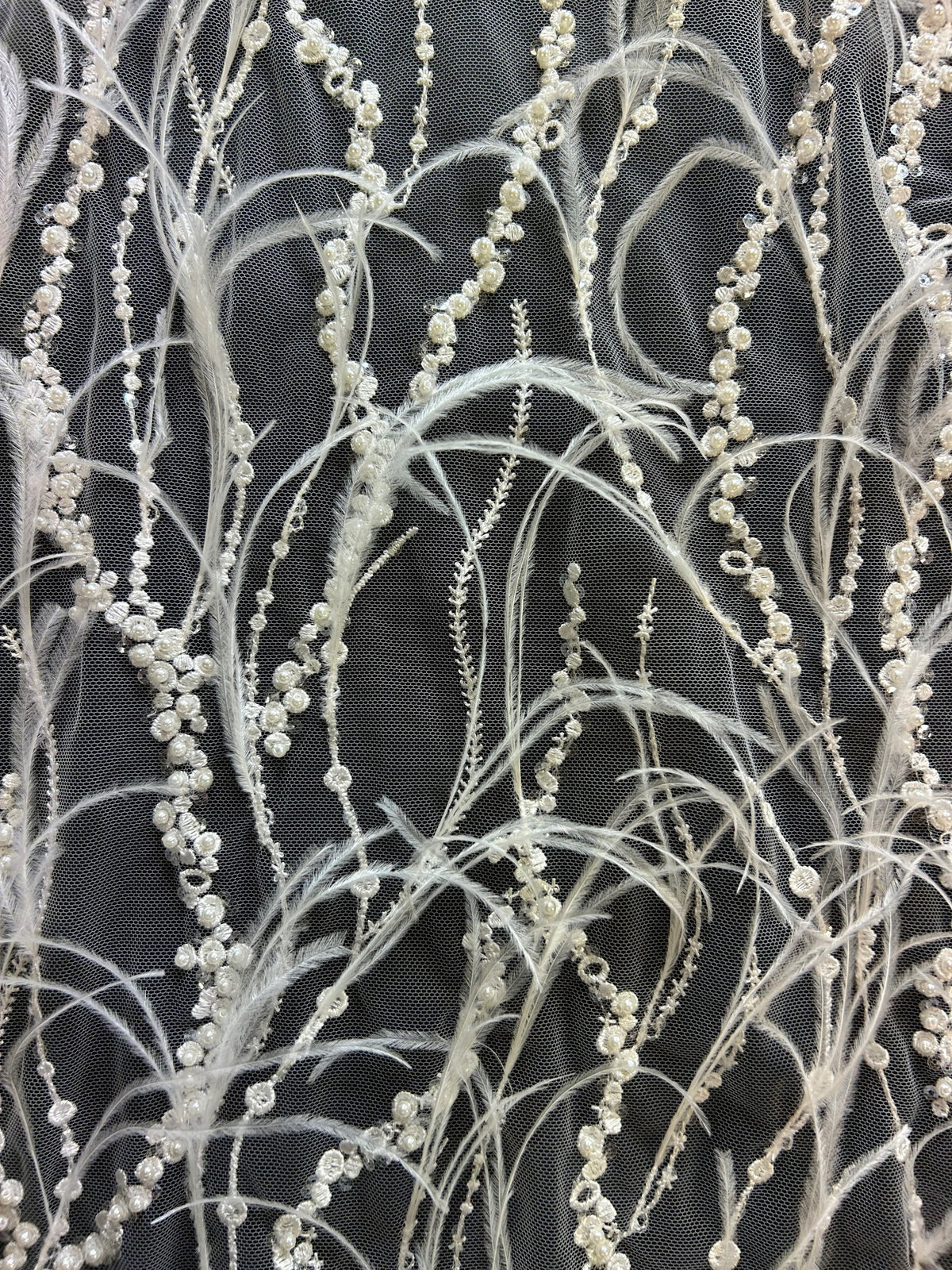 Dentelle de plumes ivoire - Ludmilla