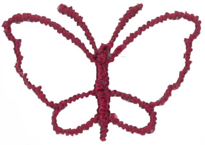 Applique papillon bordeaux clair - M1