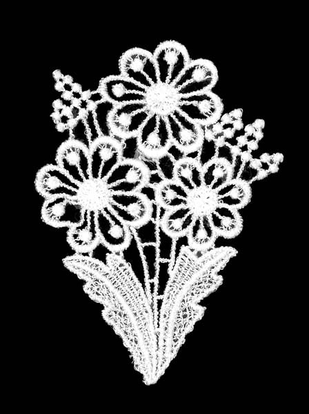 Bouquet floral en guipure ivoire - M23 (sachet de 25)