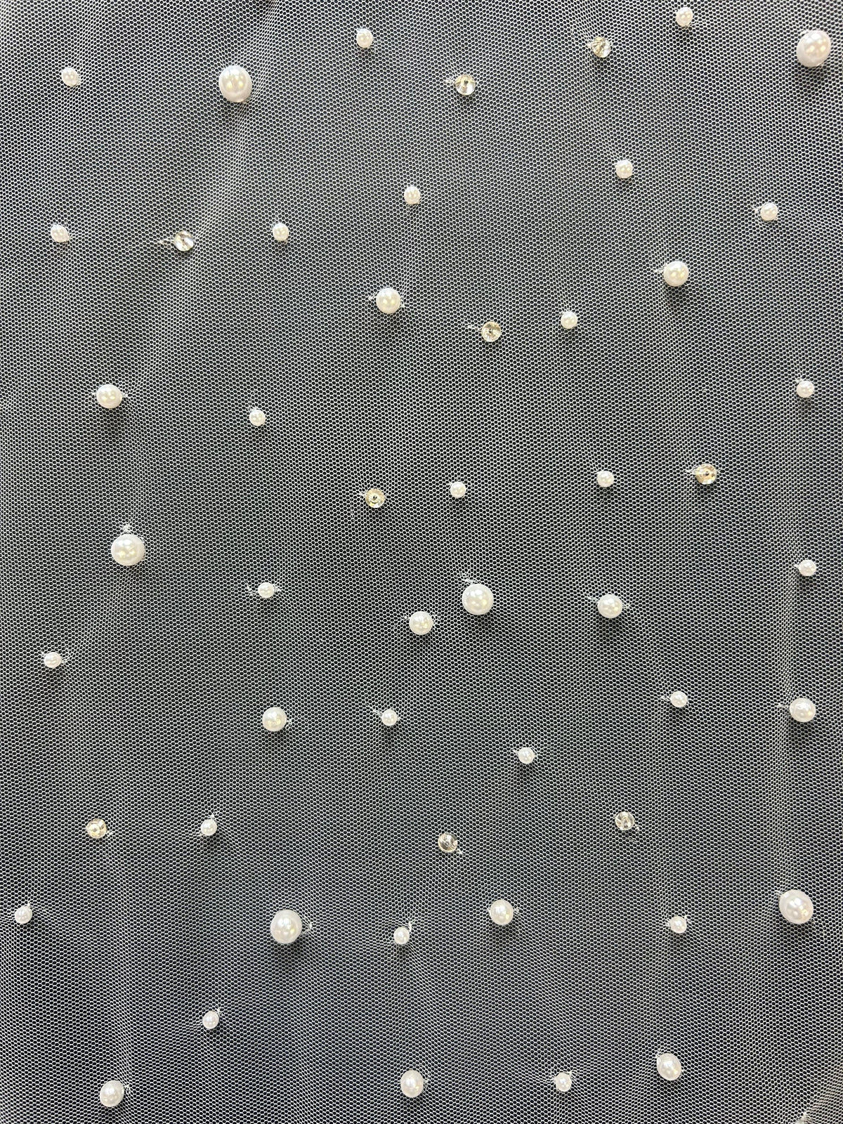 Tulle perlé ivoire - Maki