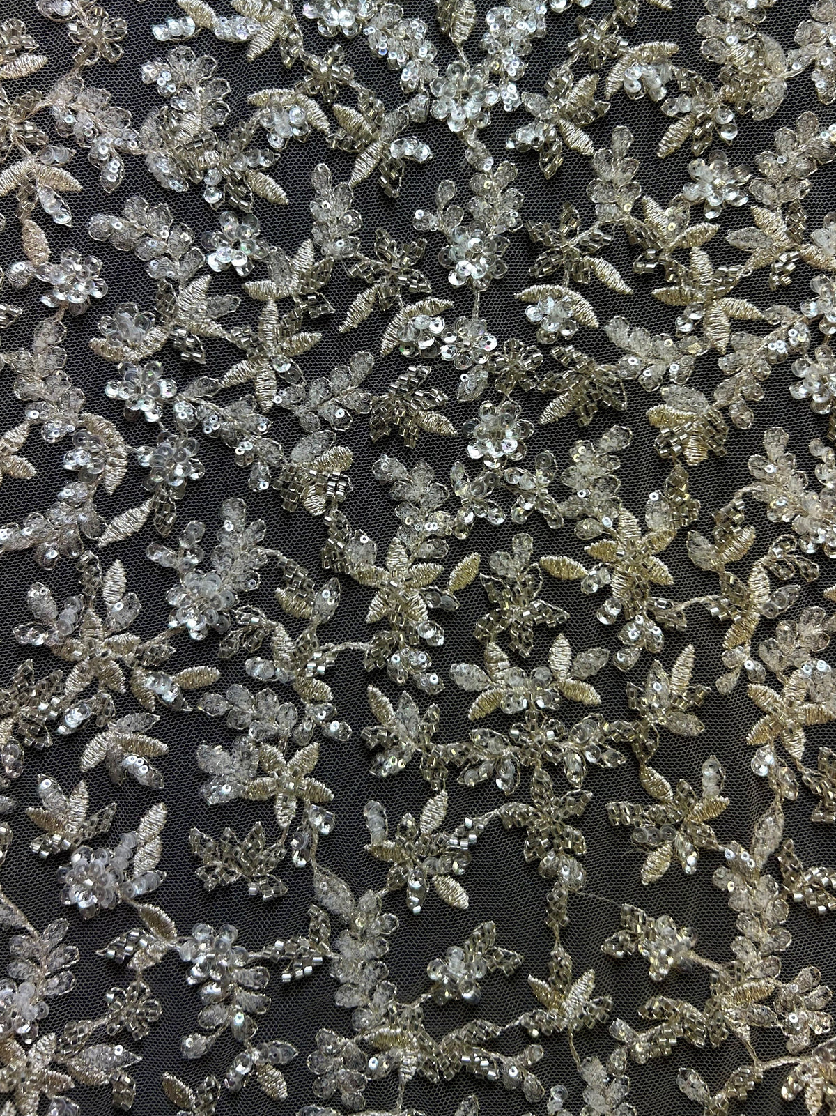 Dentelle perlée champagne - Manuella