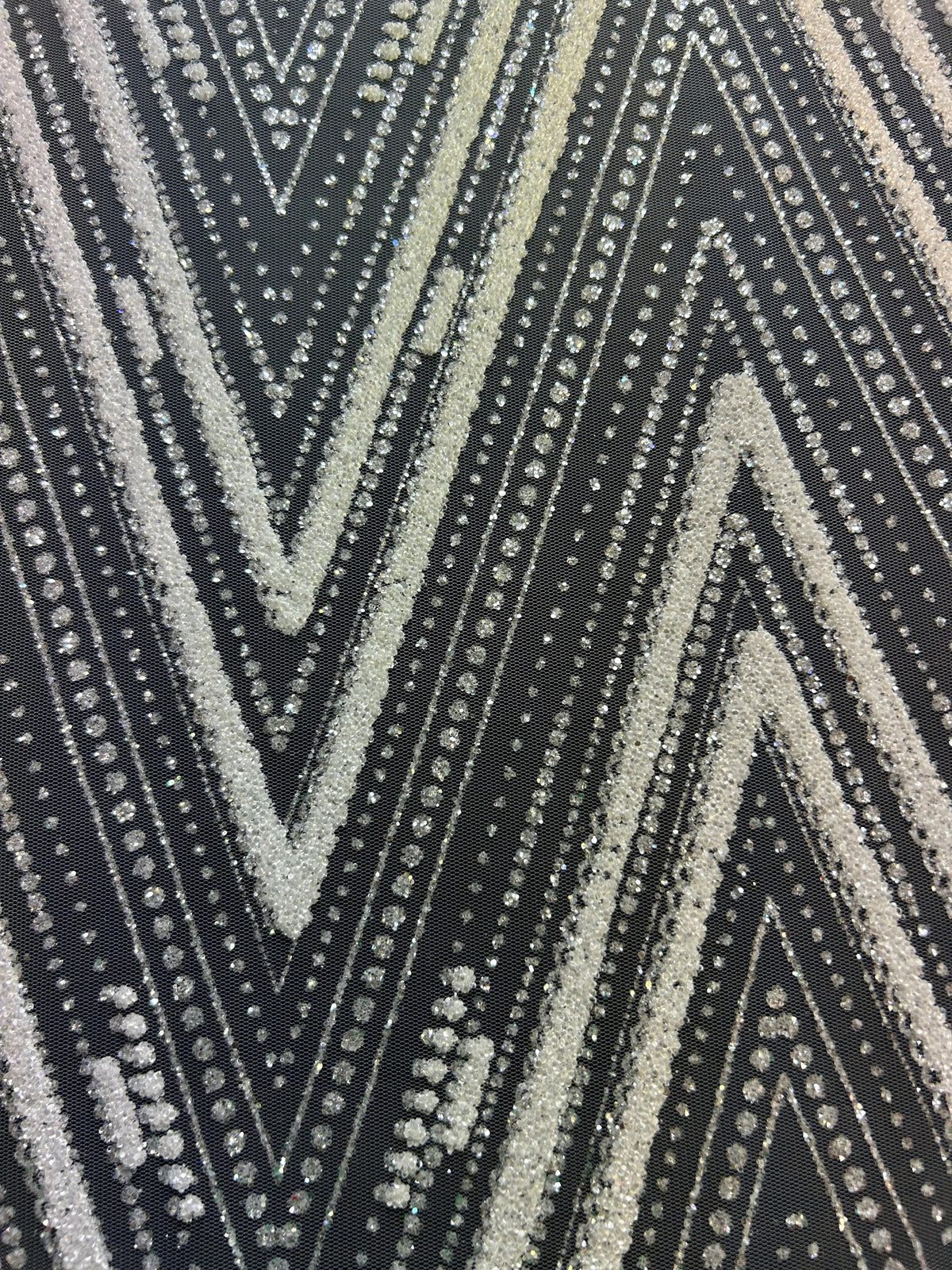 Dentelle pailletée ivoire - Marieke