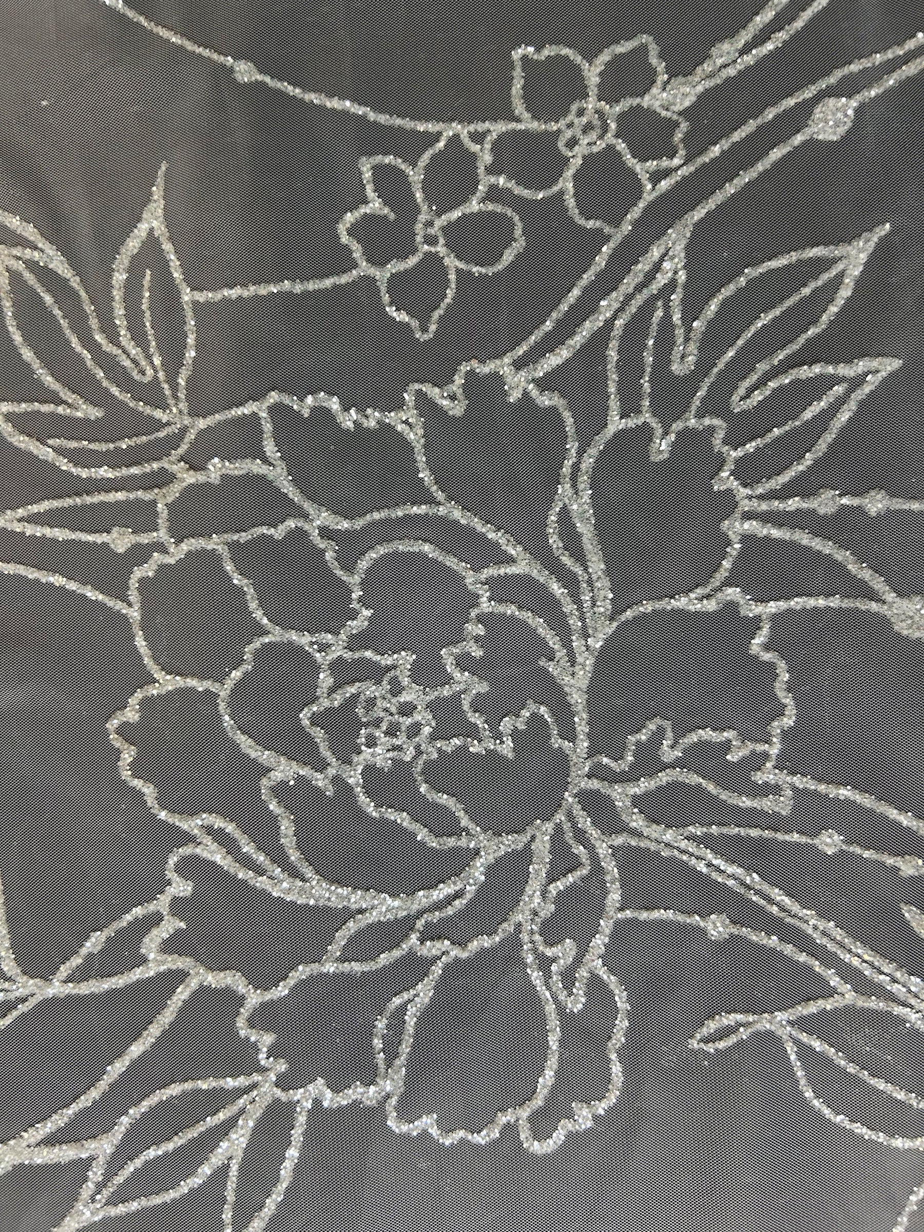 Dentelle pailletée ivoire - Marlene