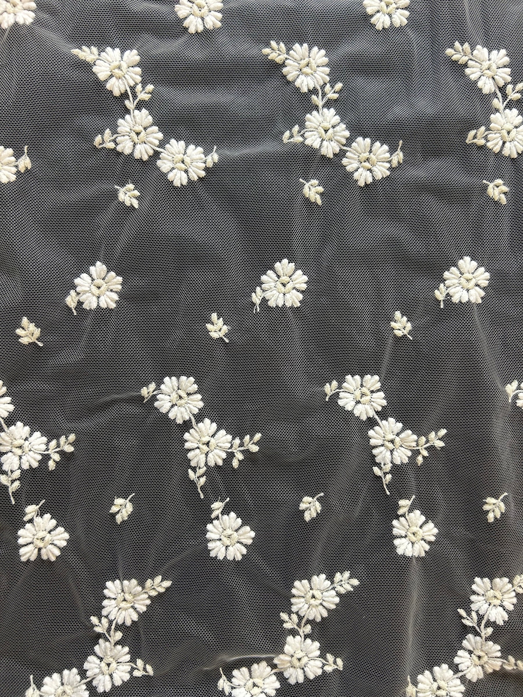 Dentelle Broderie Florale Ivoire - Morag