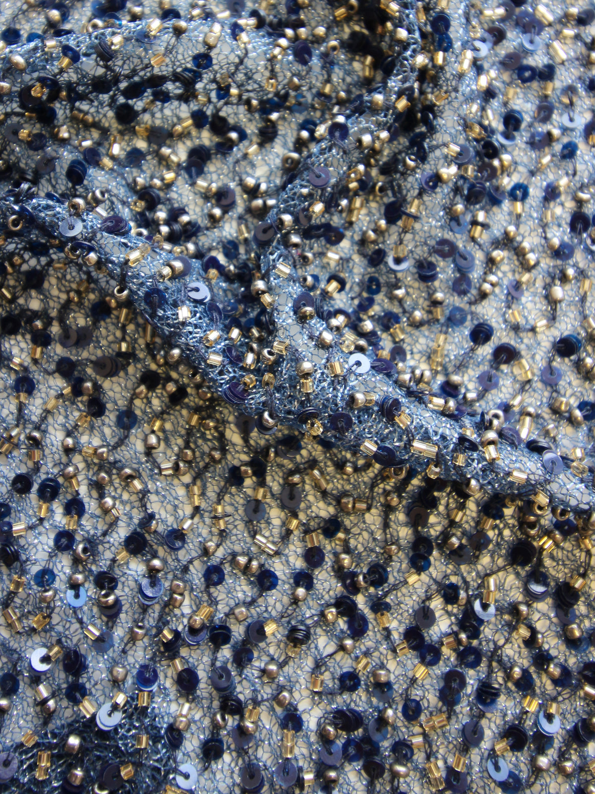 Tulle Bleu Pailettée - Davos