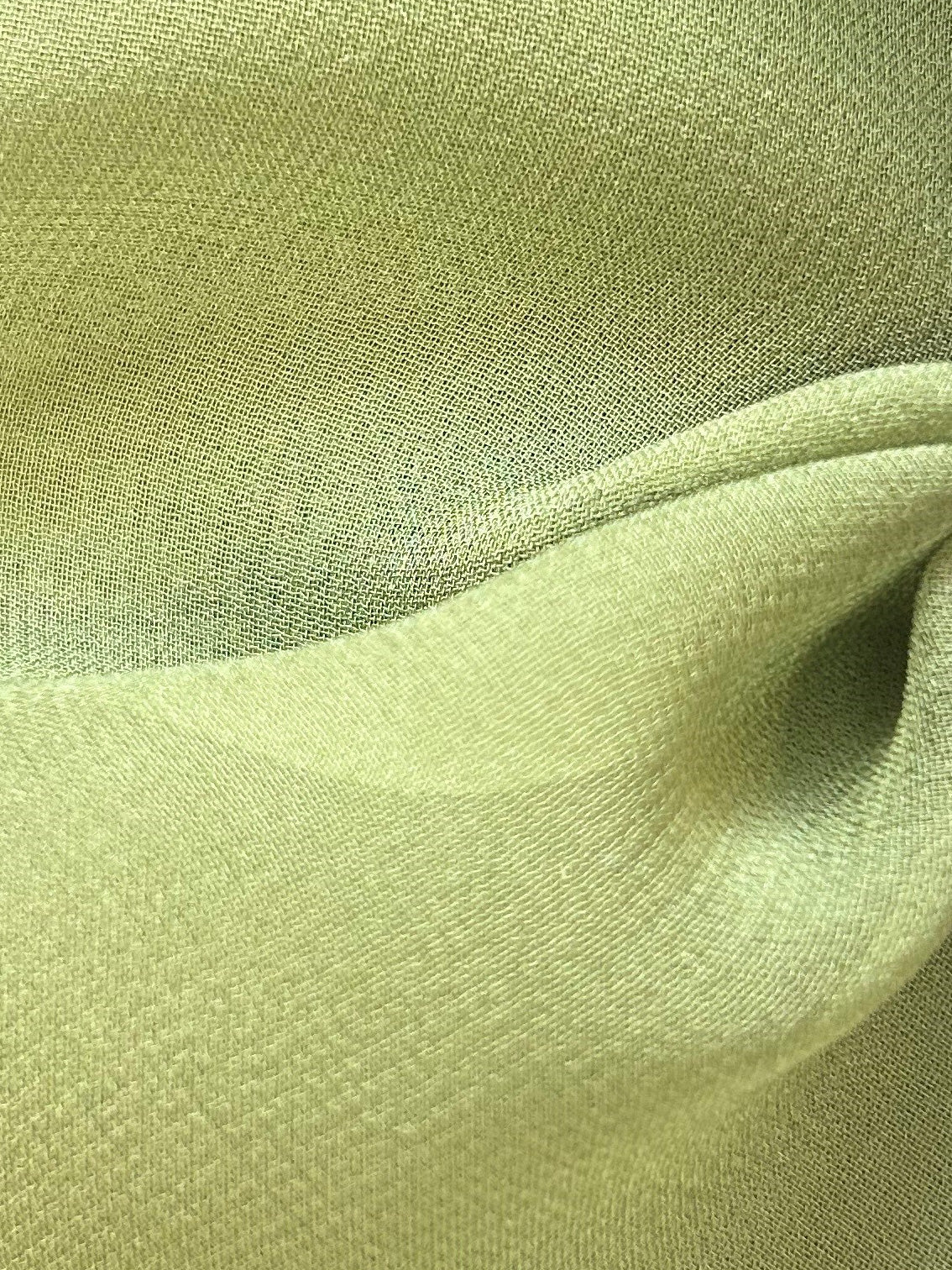 Georgette de Soie Vert Olive - Shimmer