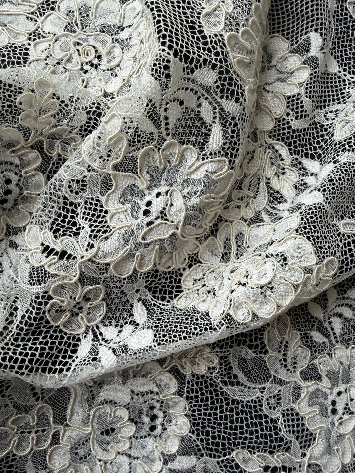 Dentelle cordée ivoire - P442