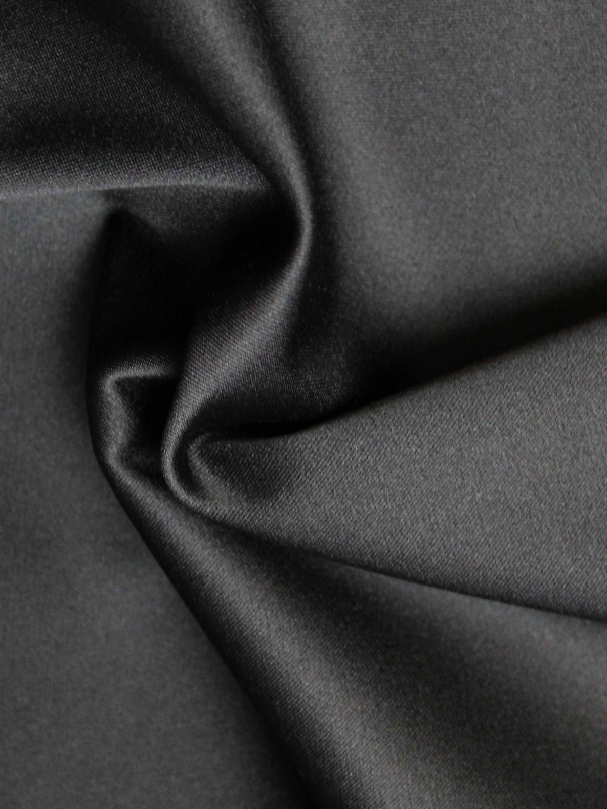 Black Polyester Lycra Duchess Satin - P83