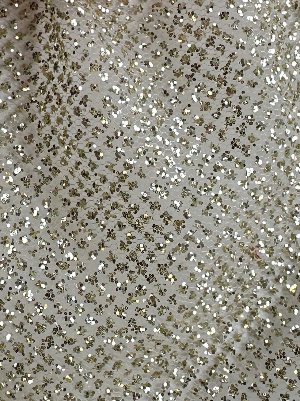 Tulle pailleté or pâle - Brillant