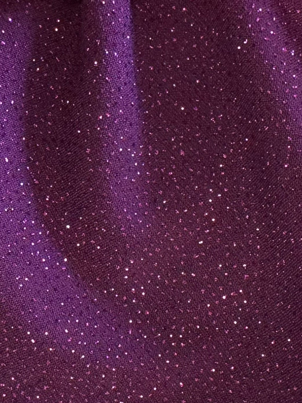 Tissu jersey pailleté prune - Dazzle