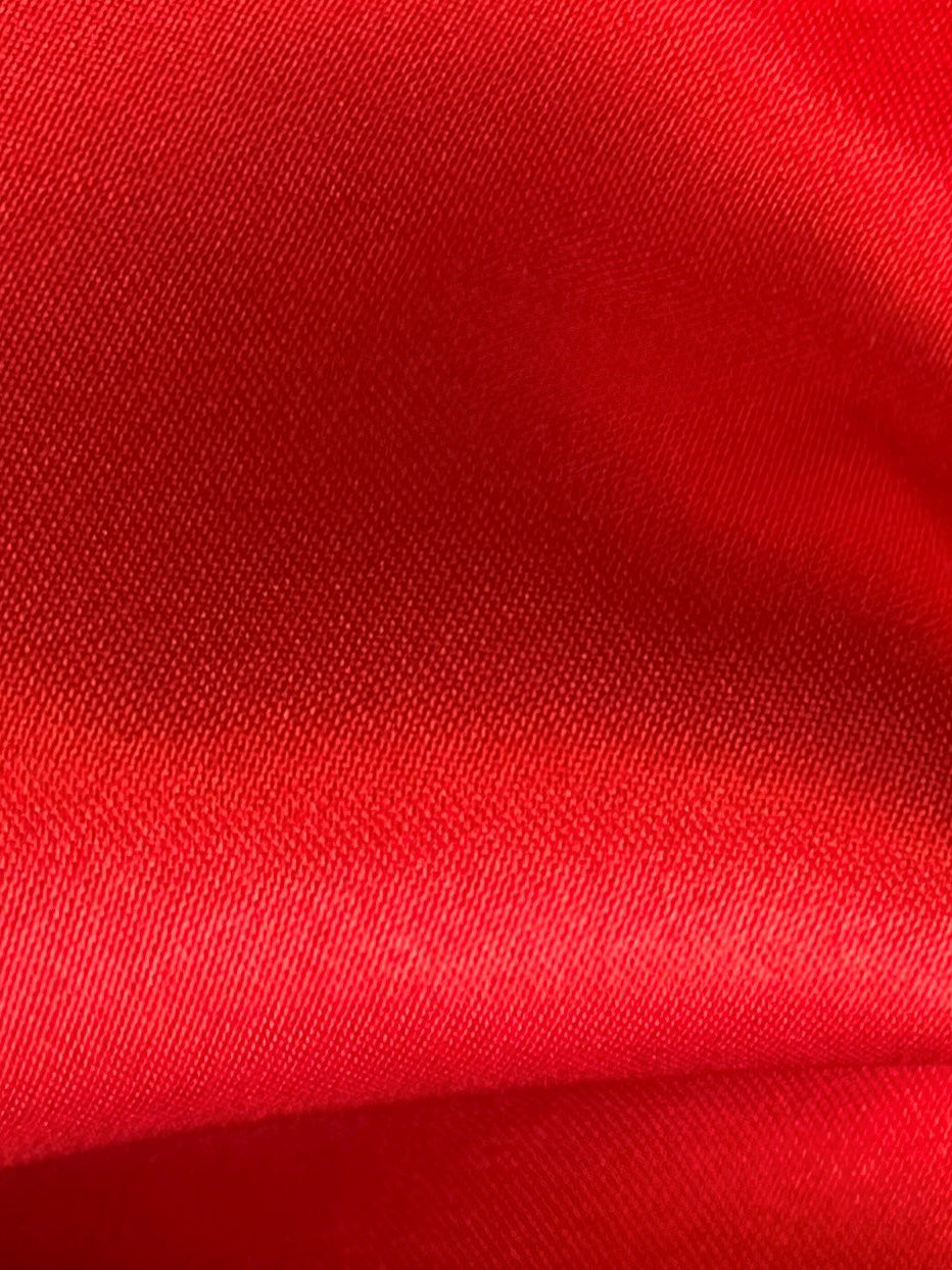 Satin de polyester rouge - Flamenco