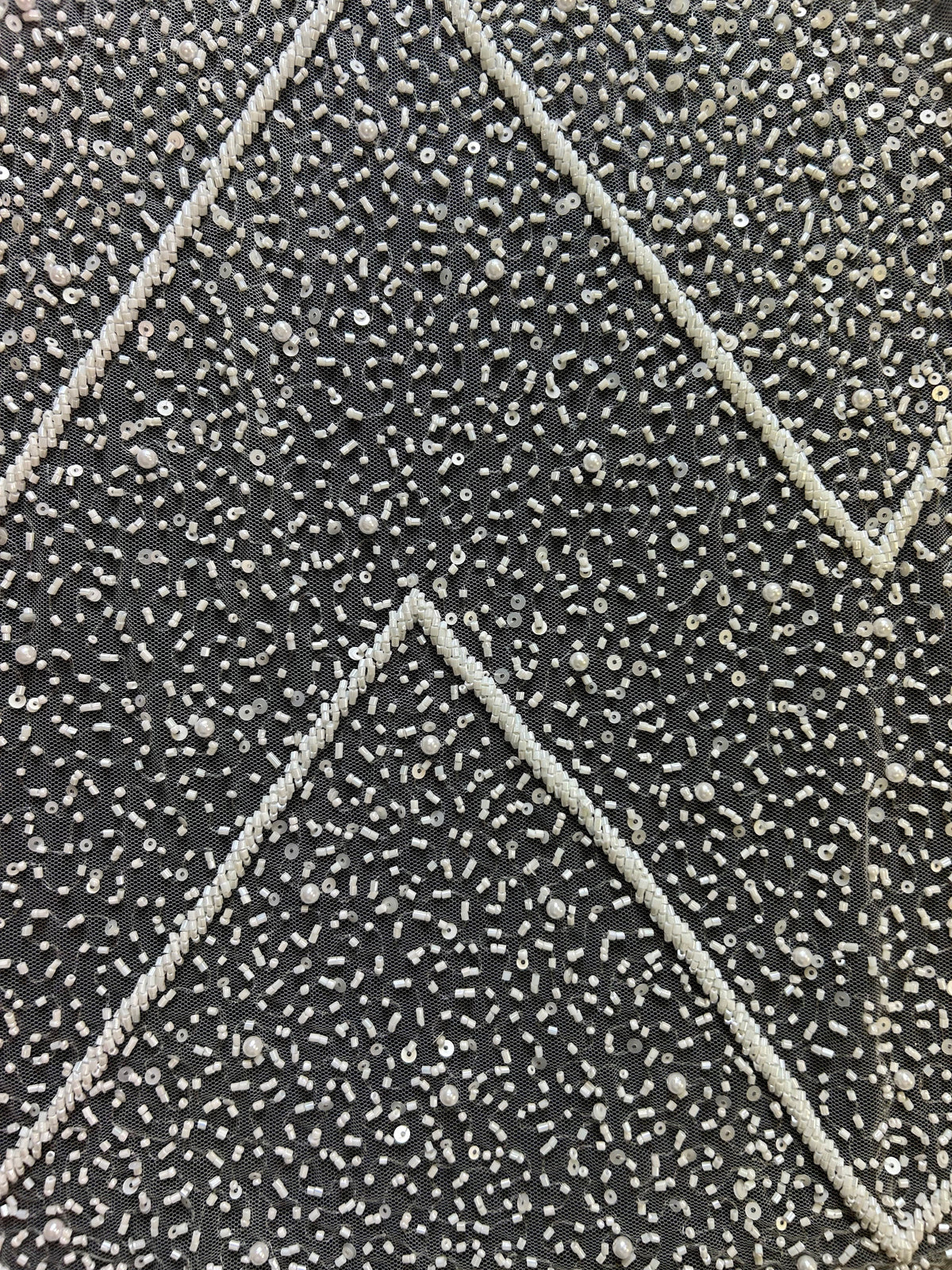 Dentelle perlée ivoire - Rowena