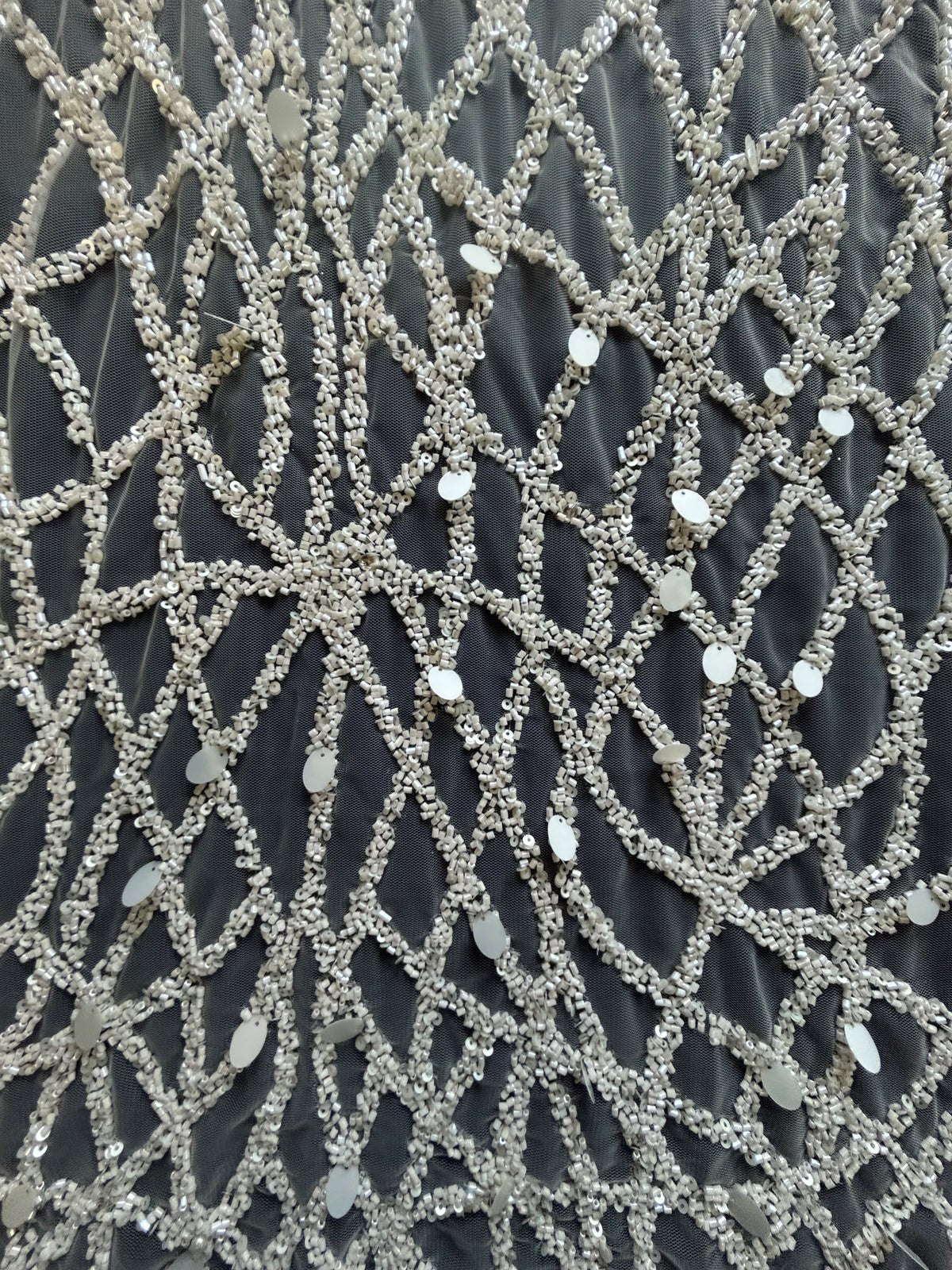 Dentelle perlée ivoire - Saffy