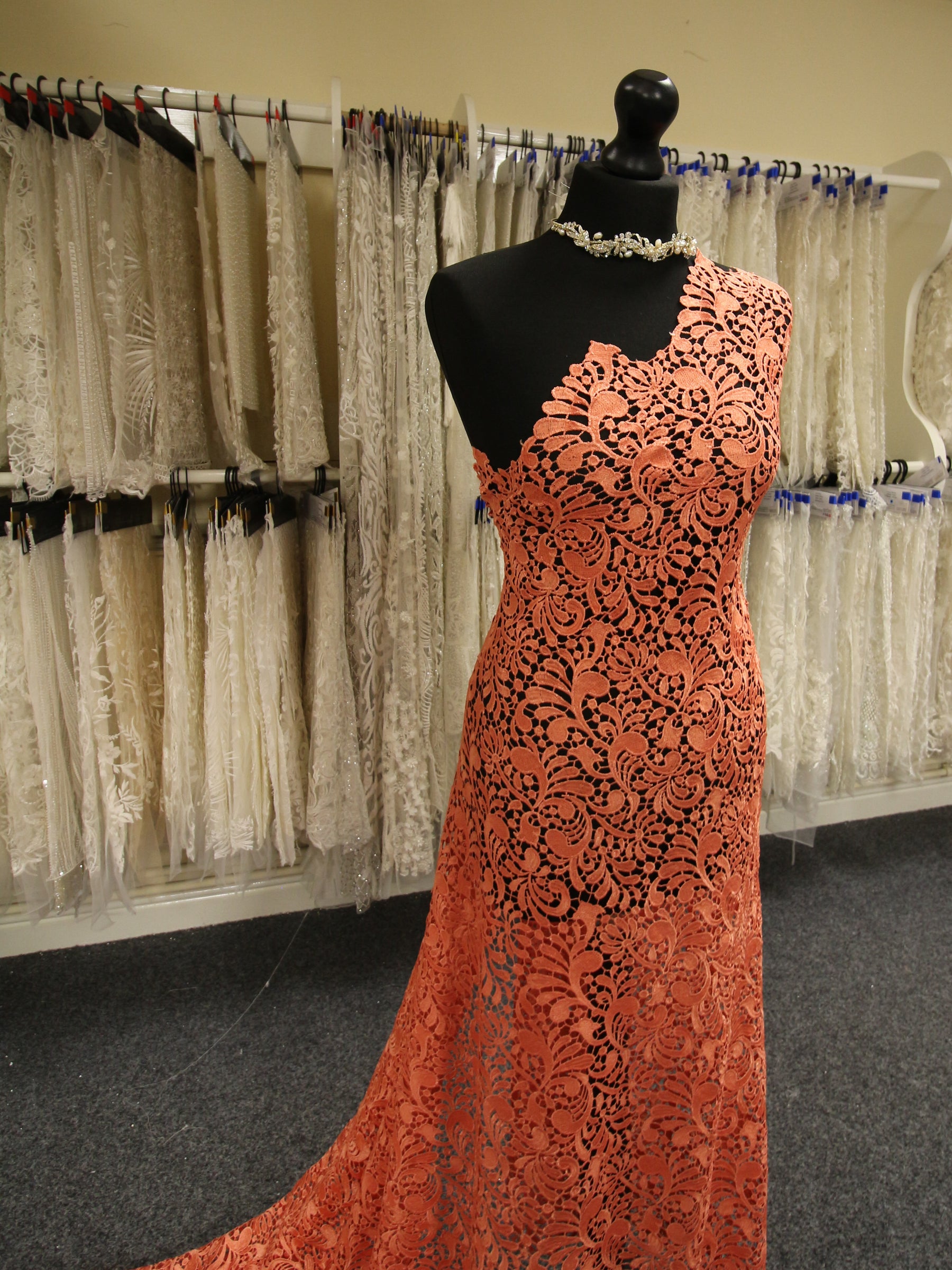 Dentelle Guipure Rose Saumon - Theresa