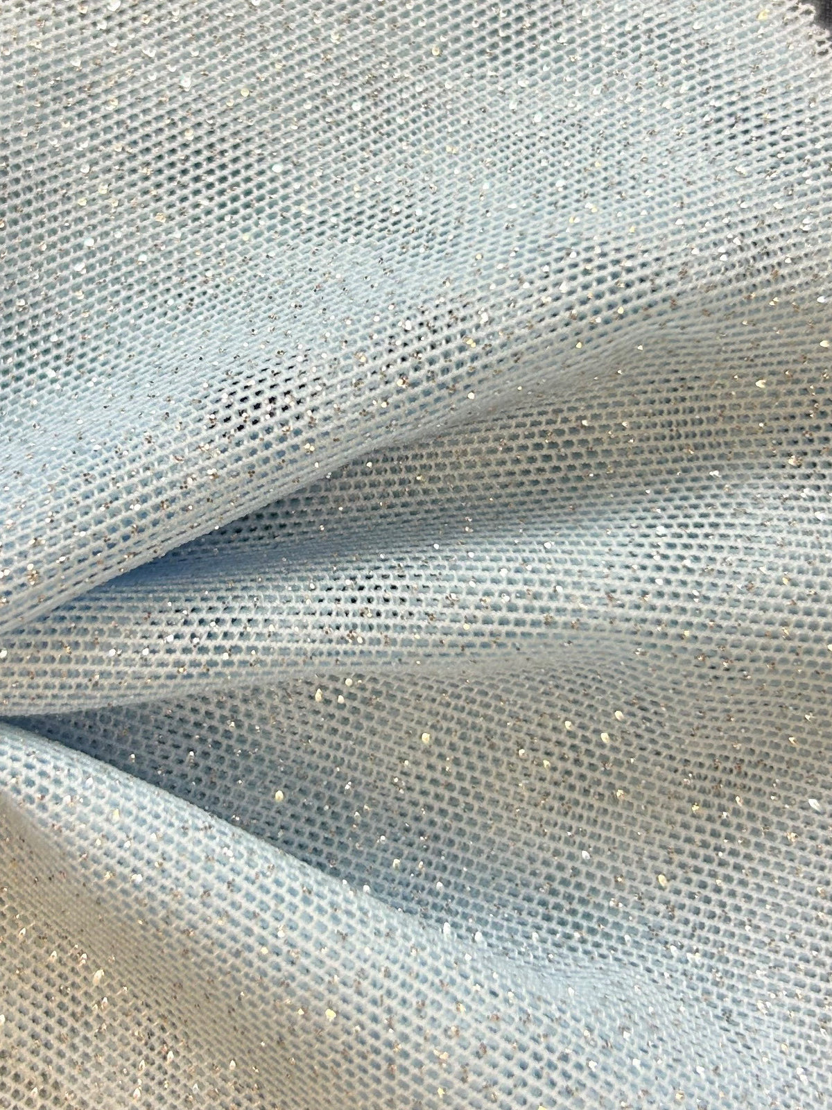 Tissu extensible à paillettes bleu ciel - Bastion