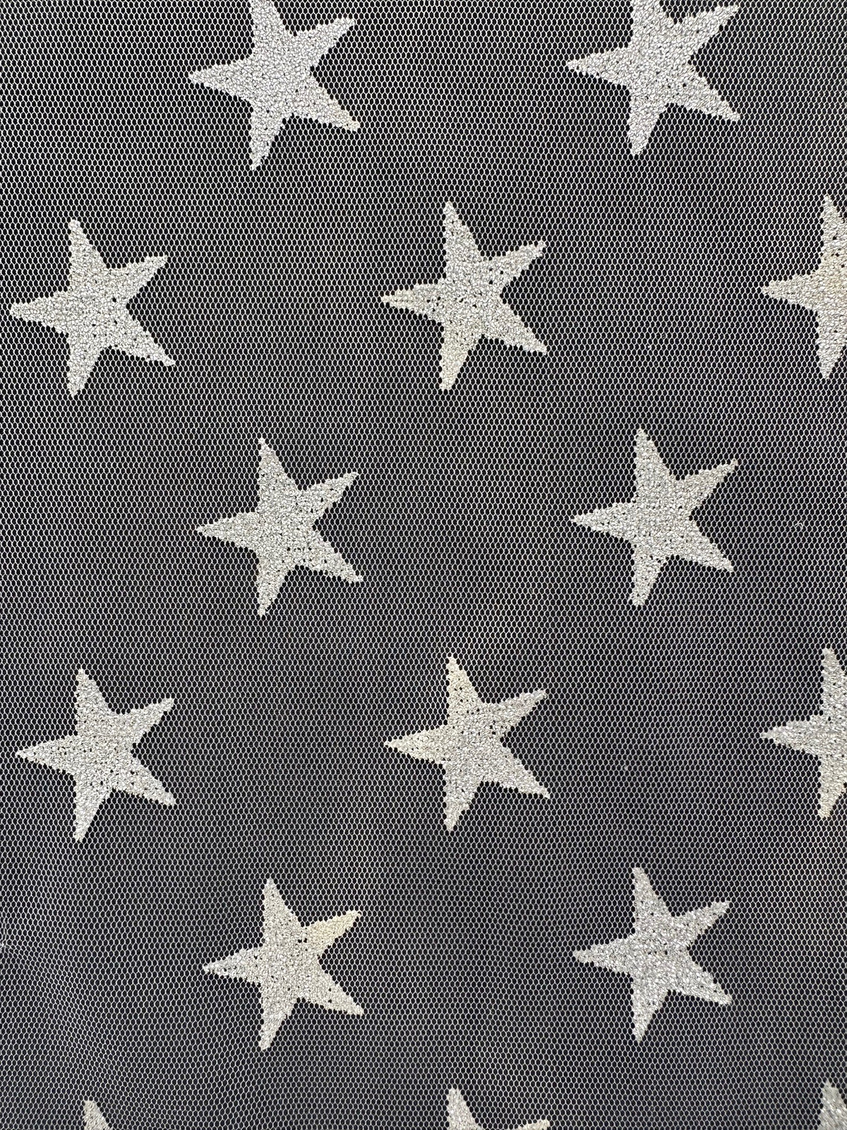 Tulle ivoire décorée d'étoiles - Magic