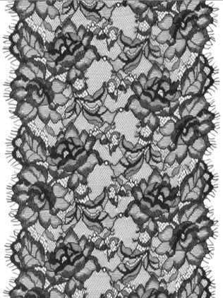 Bordure en dentelle noire - T380