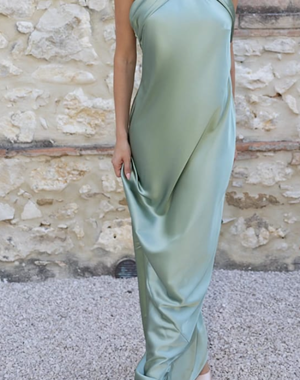 Satin polyester vert brumeux - Trust