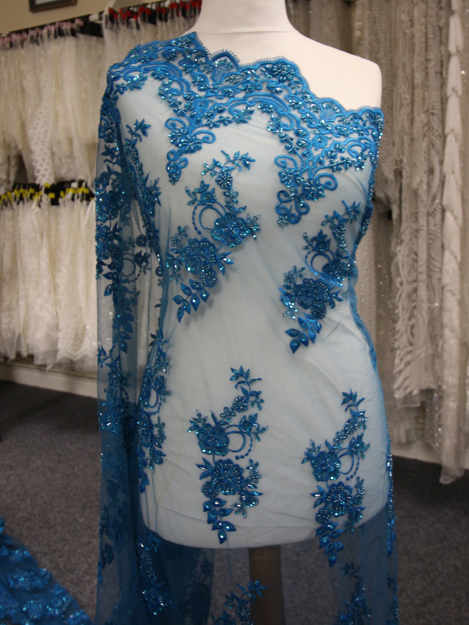 Dentelle Perlée Turquoise - Pilar