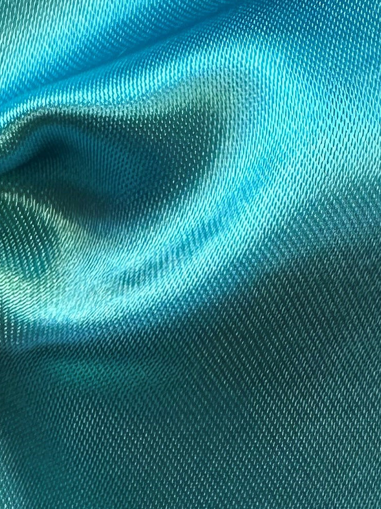 Satin de polyester turquoise - Flamenco