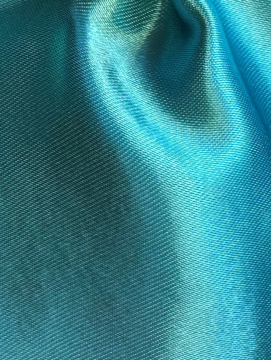 Satin de polyester turquoise - Flamenco
