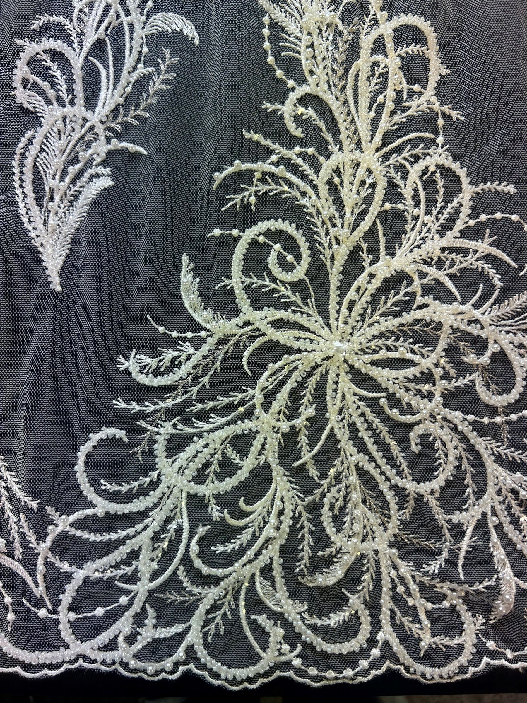 Dentelle Perlée Ivoire - Zanobia
