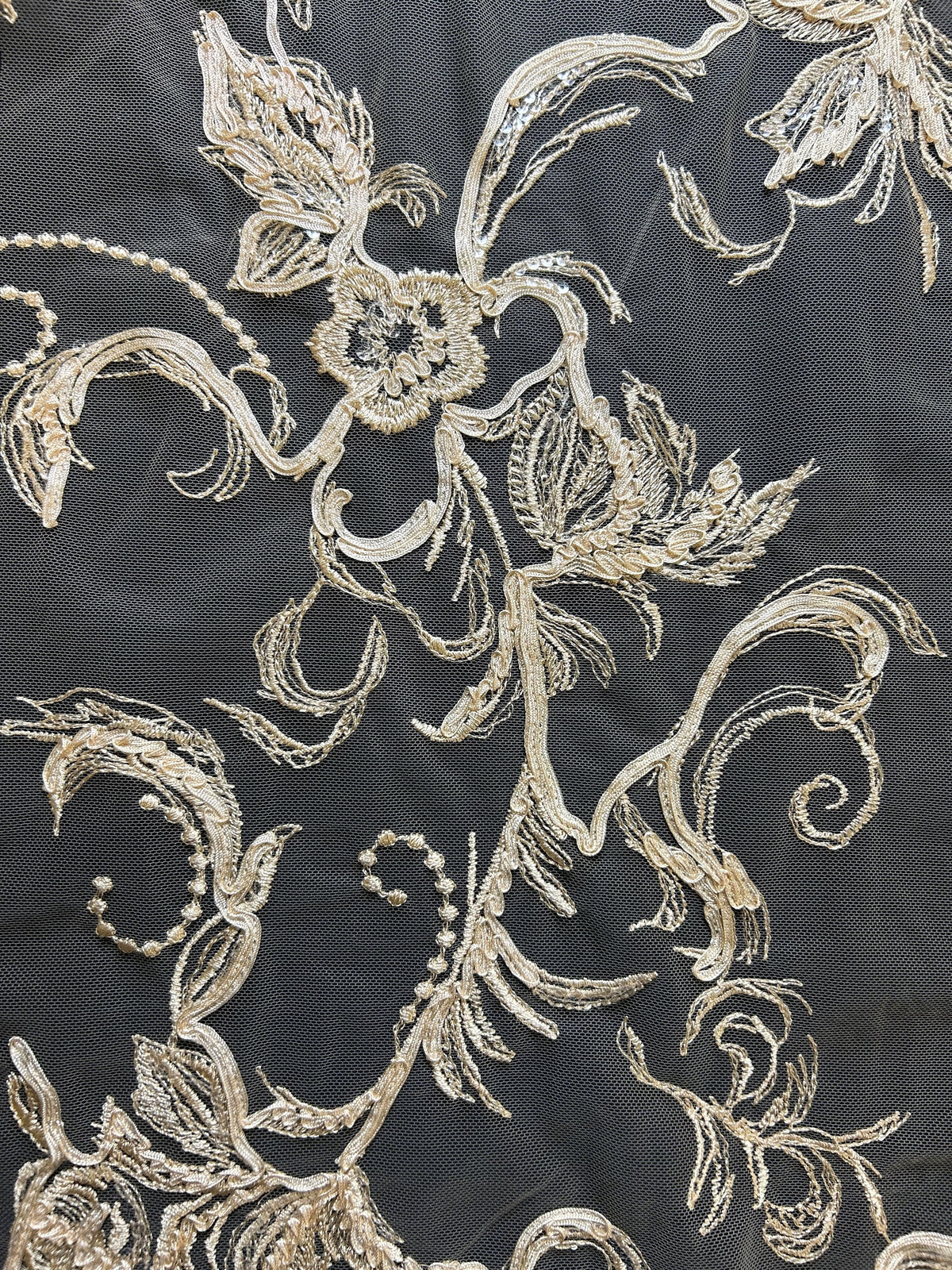 Dentelle Brodée Champagne - Zarine